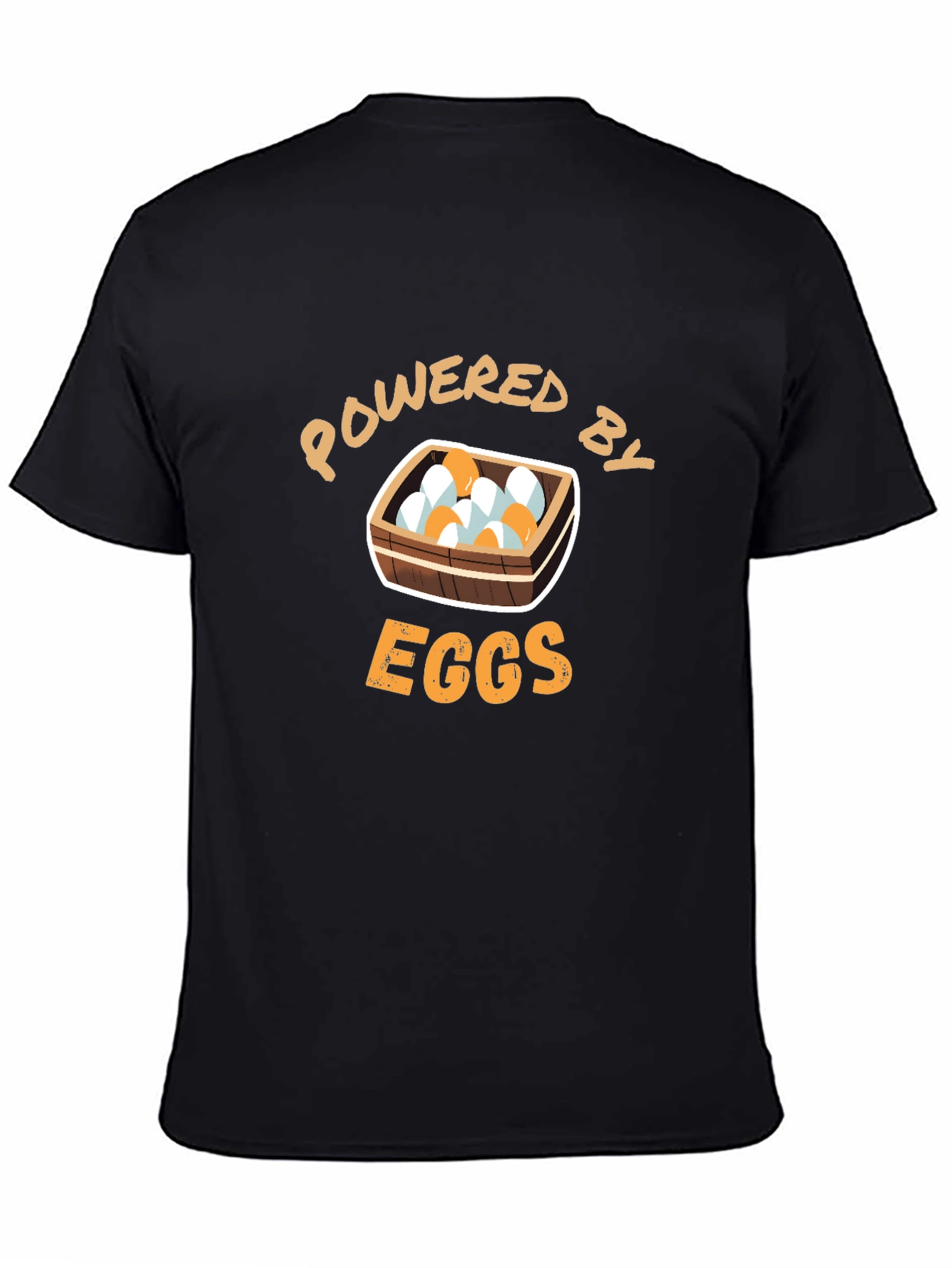 Black Powered By Eggs Graphic T-Shirt view 4