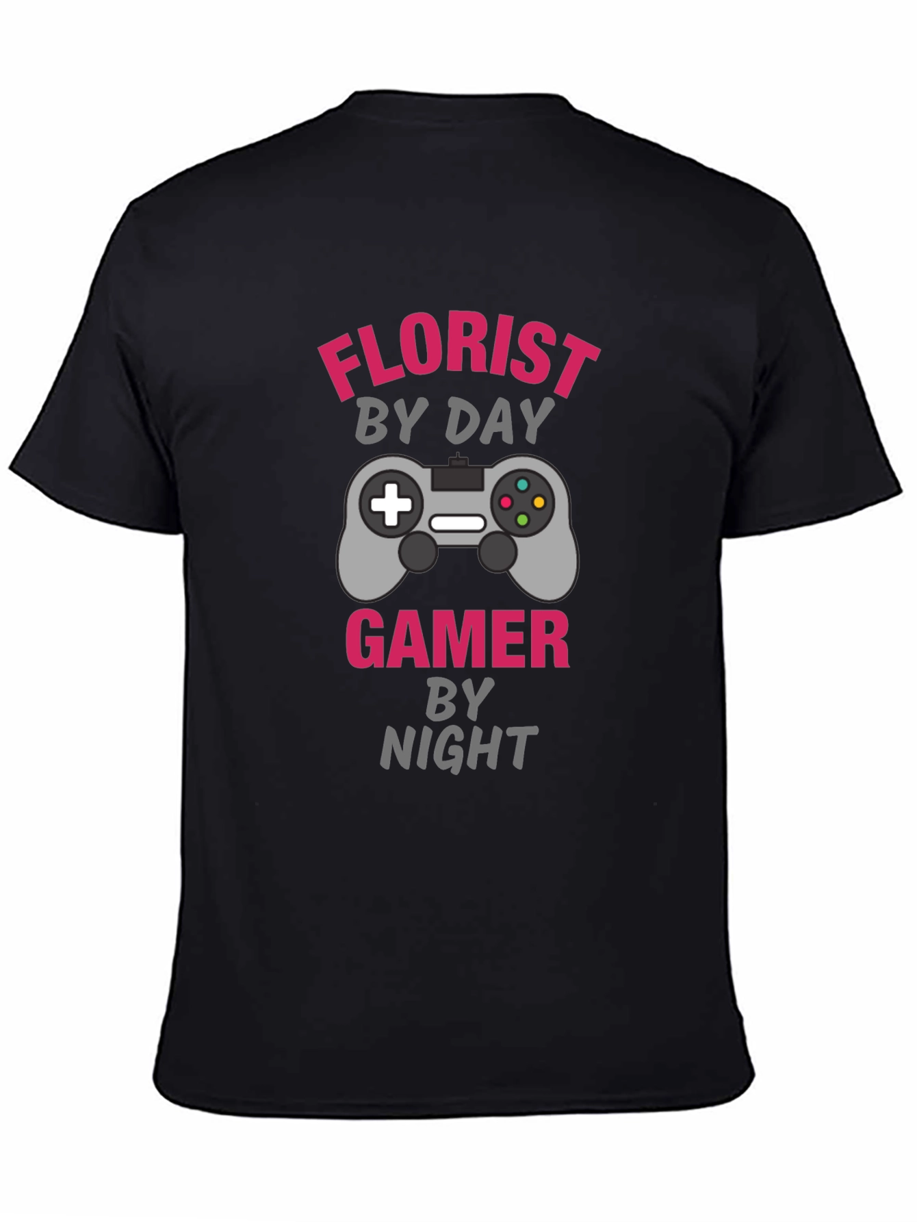 Black Florist by Day Gamer by Night Graphic Tee view 4