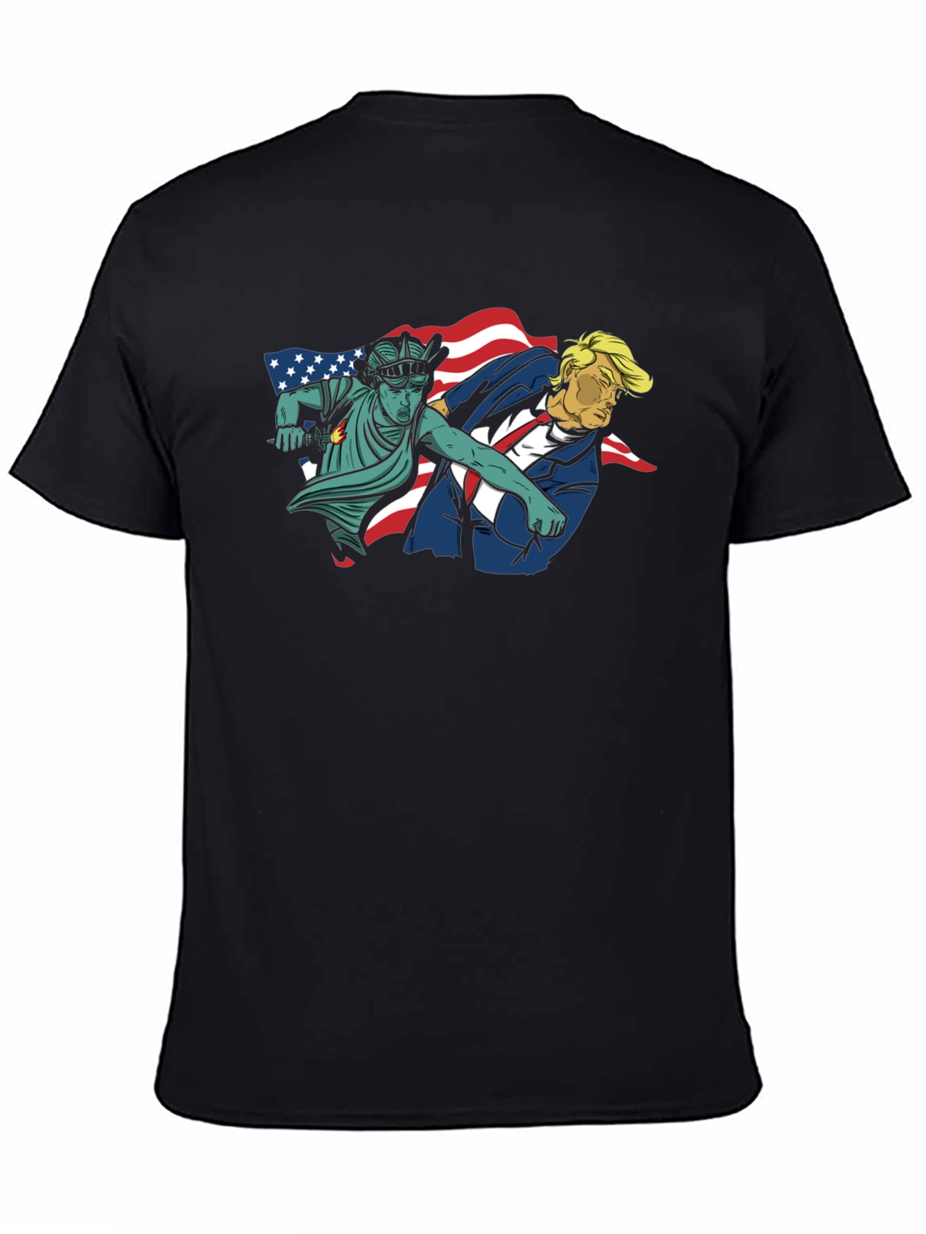 Statue of Liberty Punches Trump Graphic T-Shirt - 4