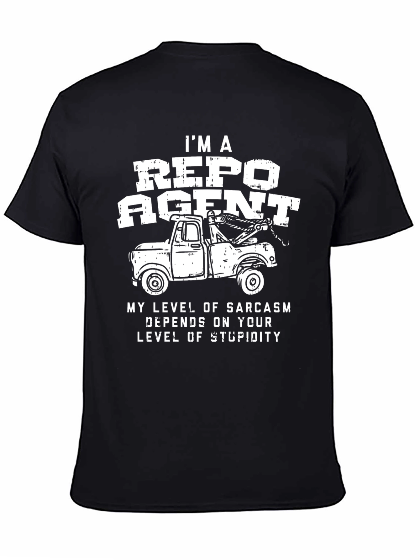 Black Repo Agent Sarcasm T-Shirt view 4