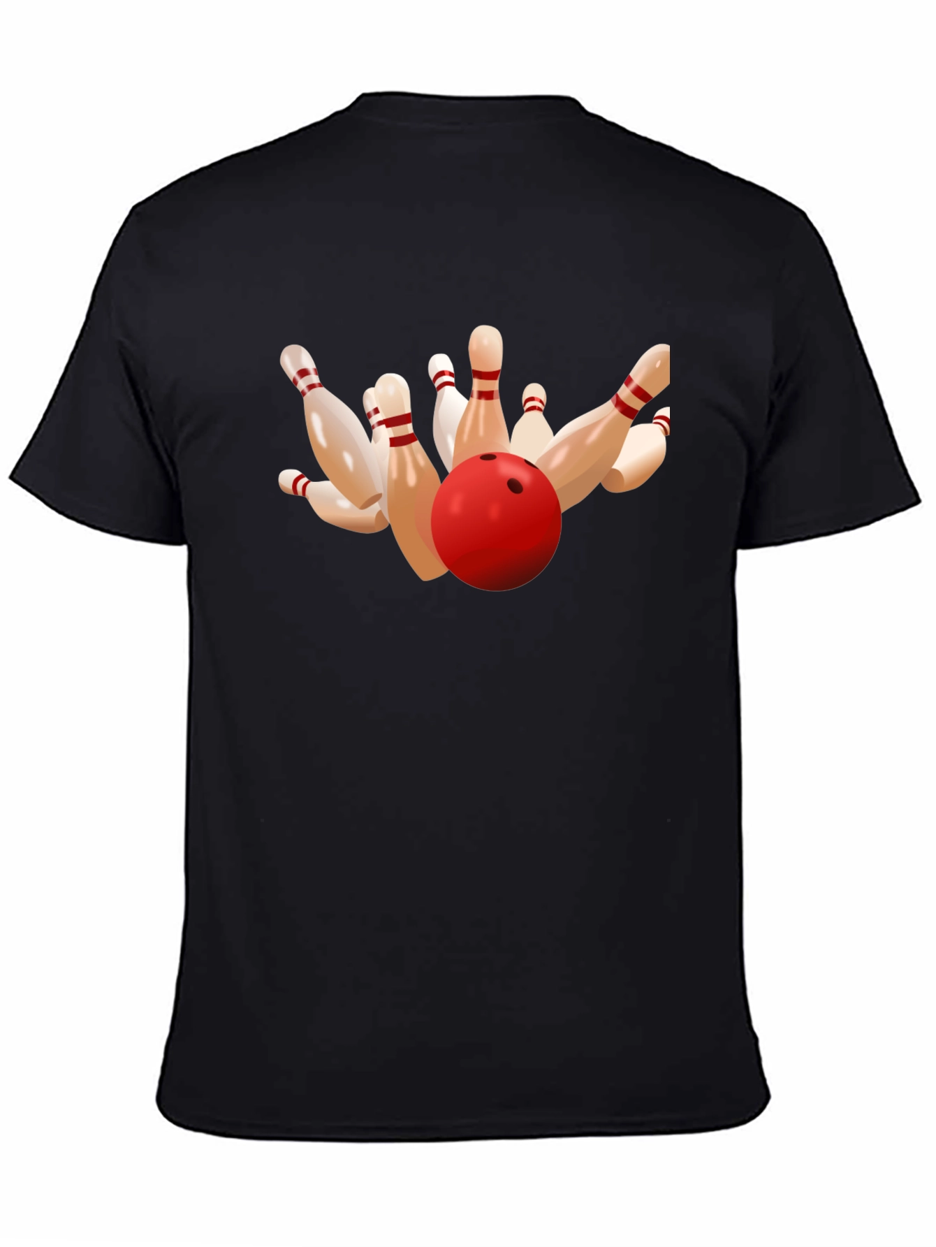 Black Bowling Strike Graphic Tee - Black view 4
