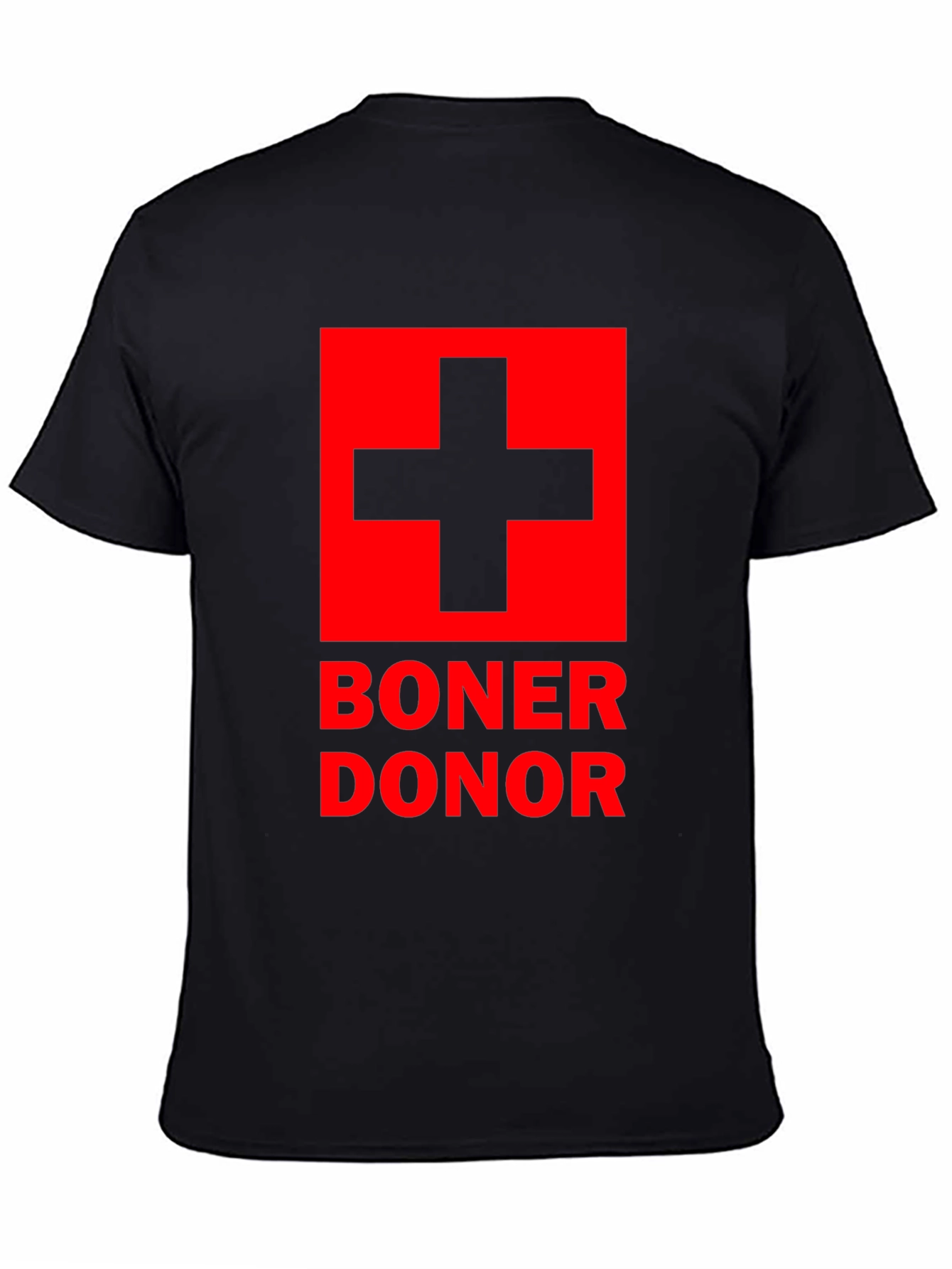Black Boner Donor Graphic T-Shirt - Red Cross view 4
