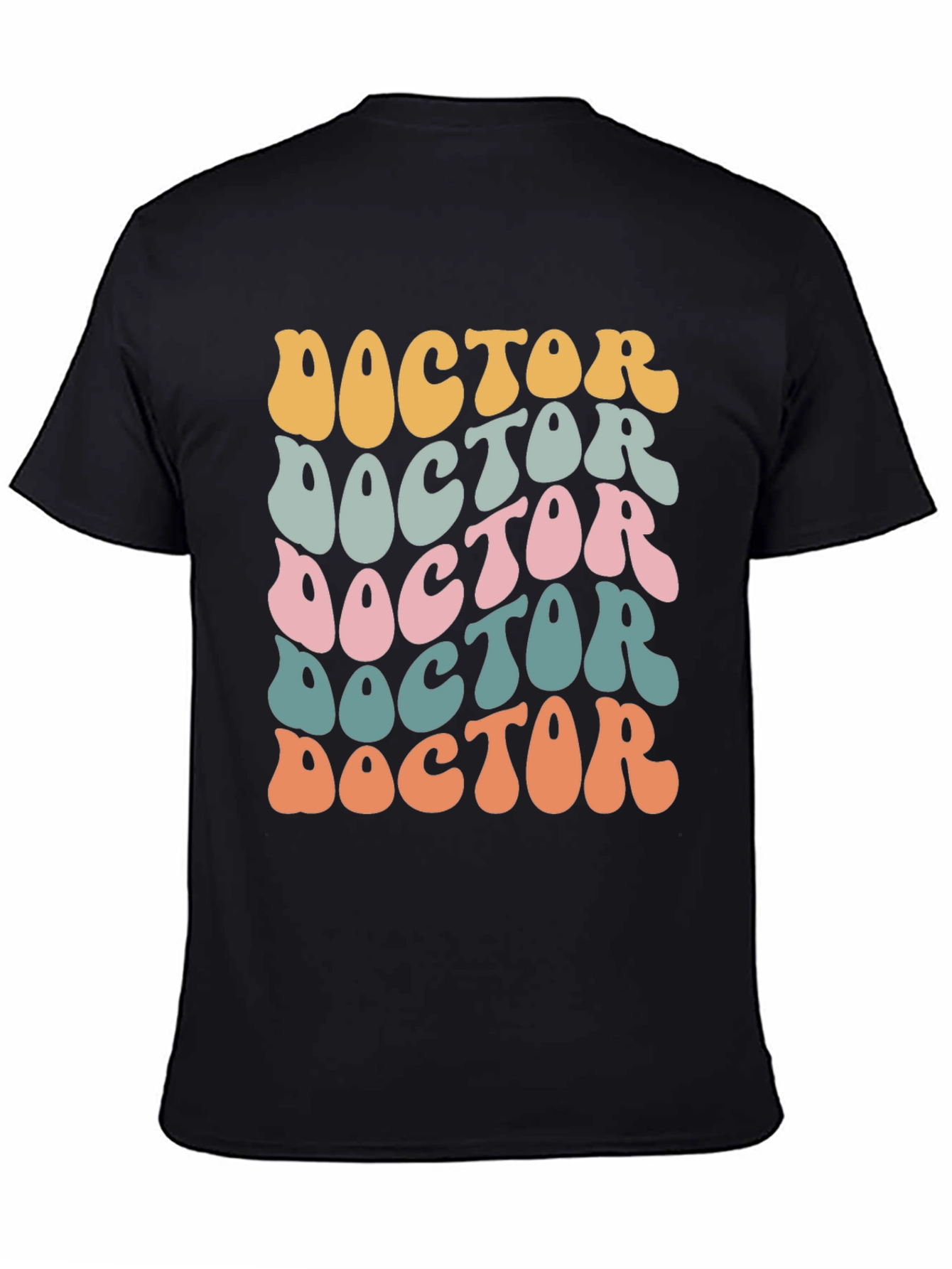 Black Retro Doctor T-Shirt - Groovy Medical Apparel view 4