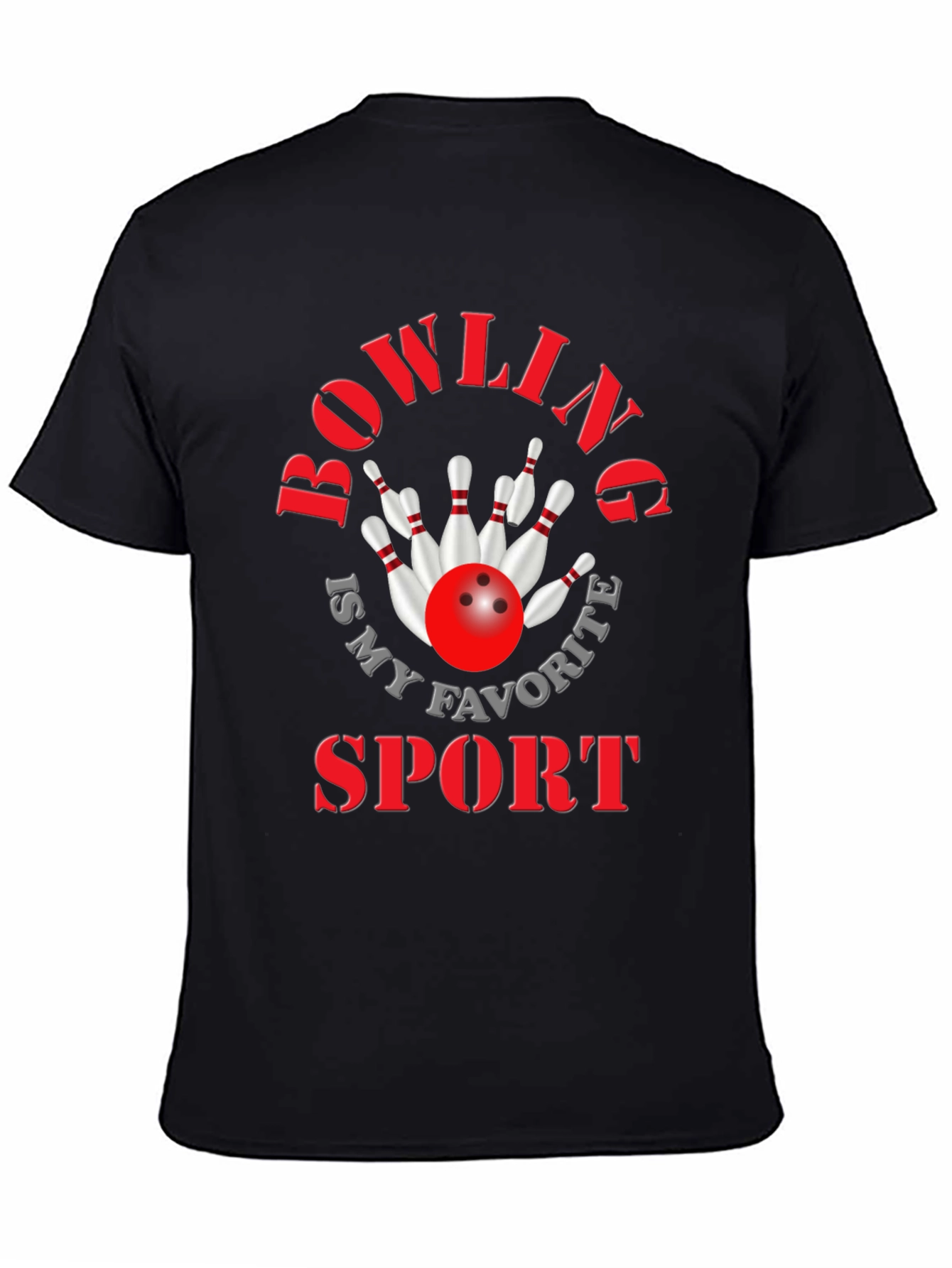 Black Bowling Is My Favorite Sport Graphic Tee view 4