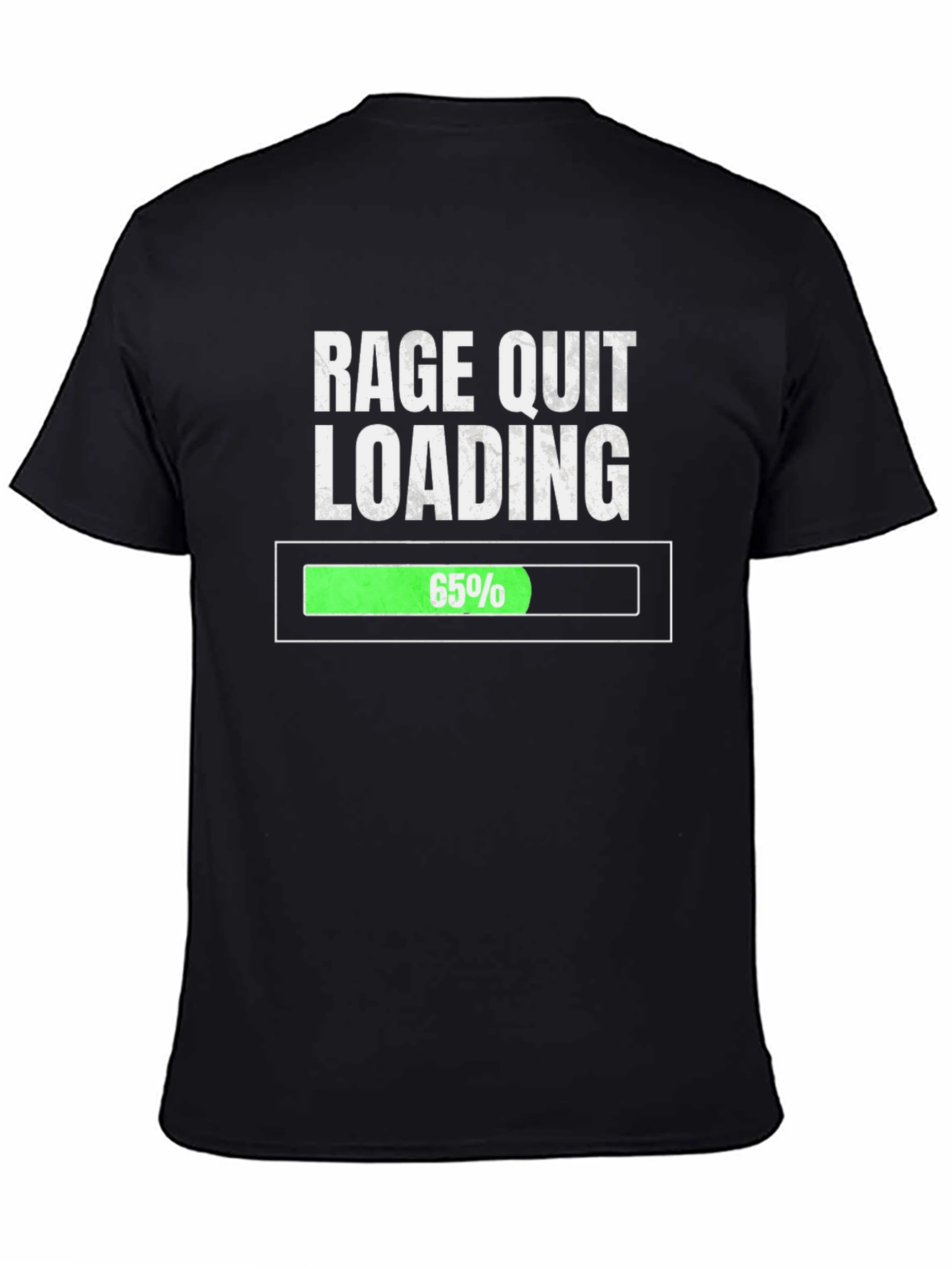 Black Rage Quit Loading T-Shirt - Gamer Humor Tee view 4