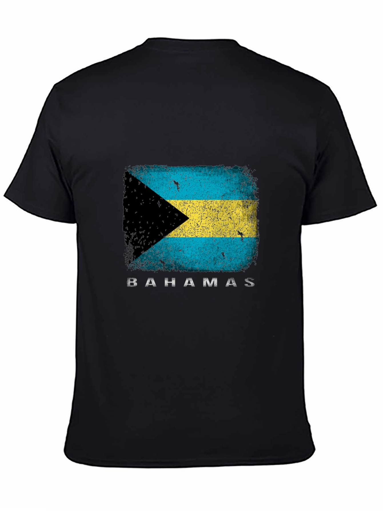 Black Bahamas Flag Graphic T-Shirt - Black view 4