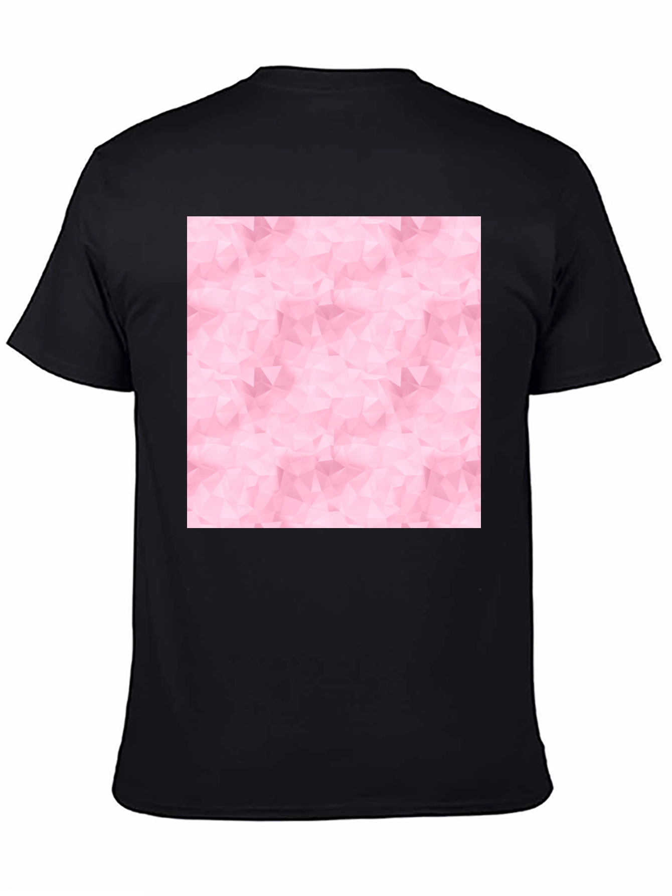 Black Abstract Pink Pattern Black T-Shirt view 4