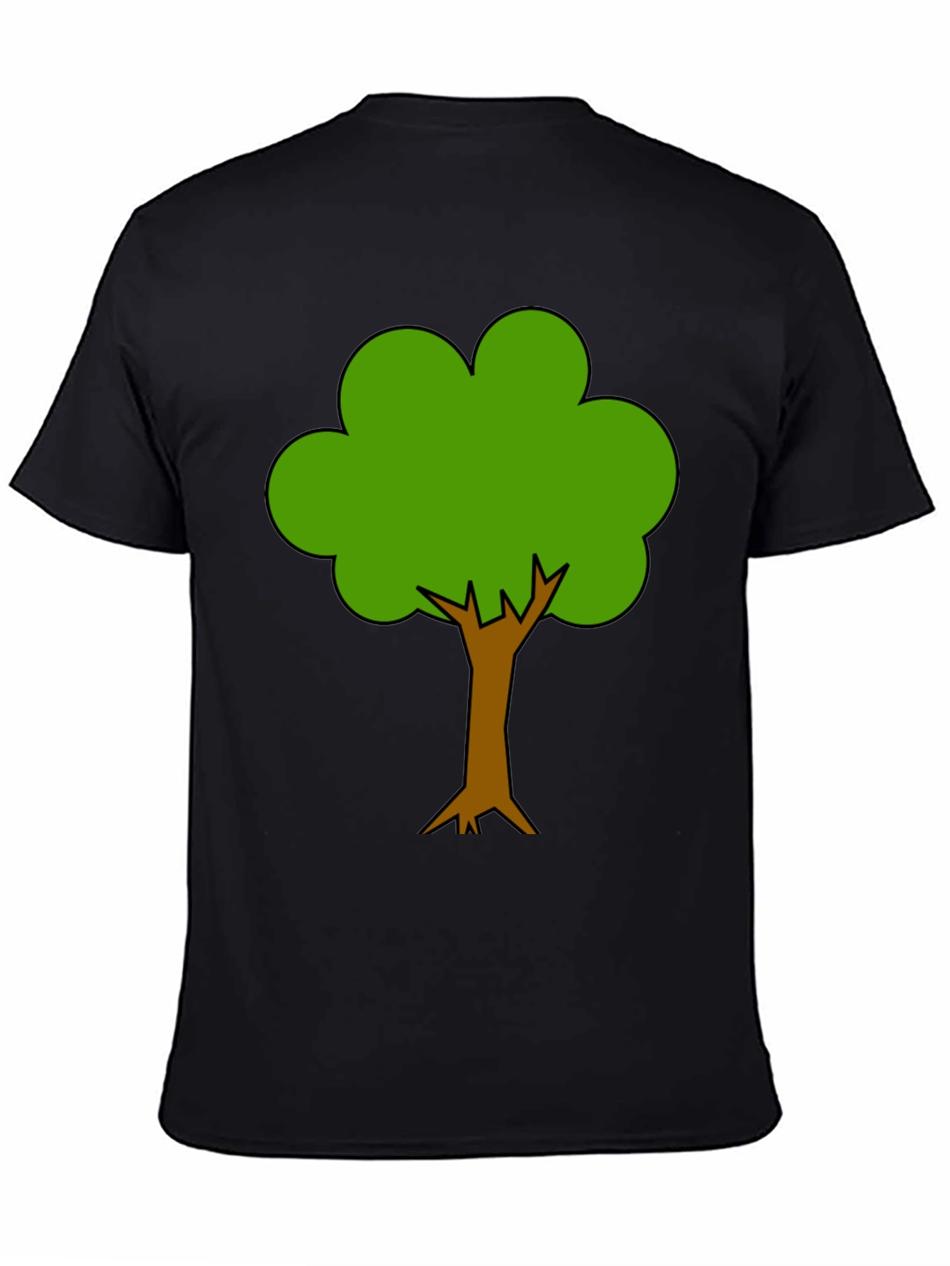 Black Tree Graphic T-Shirt - Black, Casual Style view 4