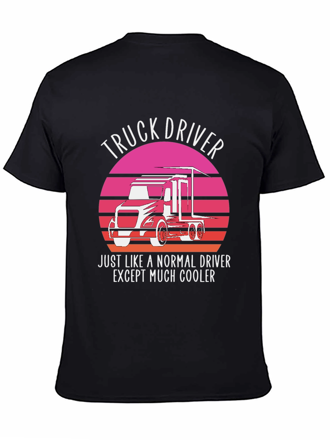 Black Truck Driver T-Shirt - Cooler Than Normal! view 4