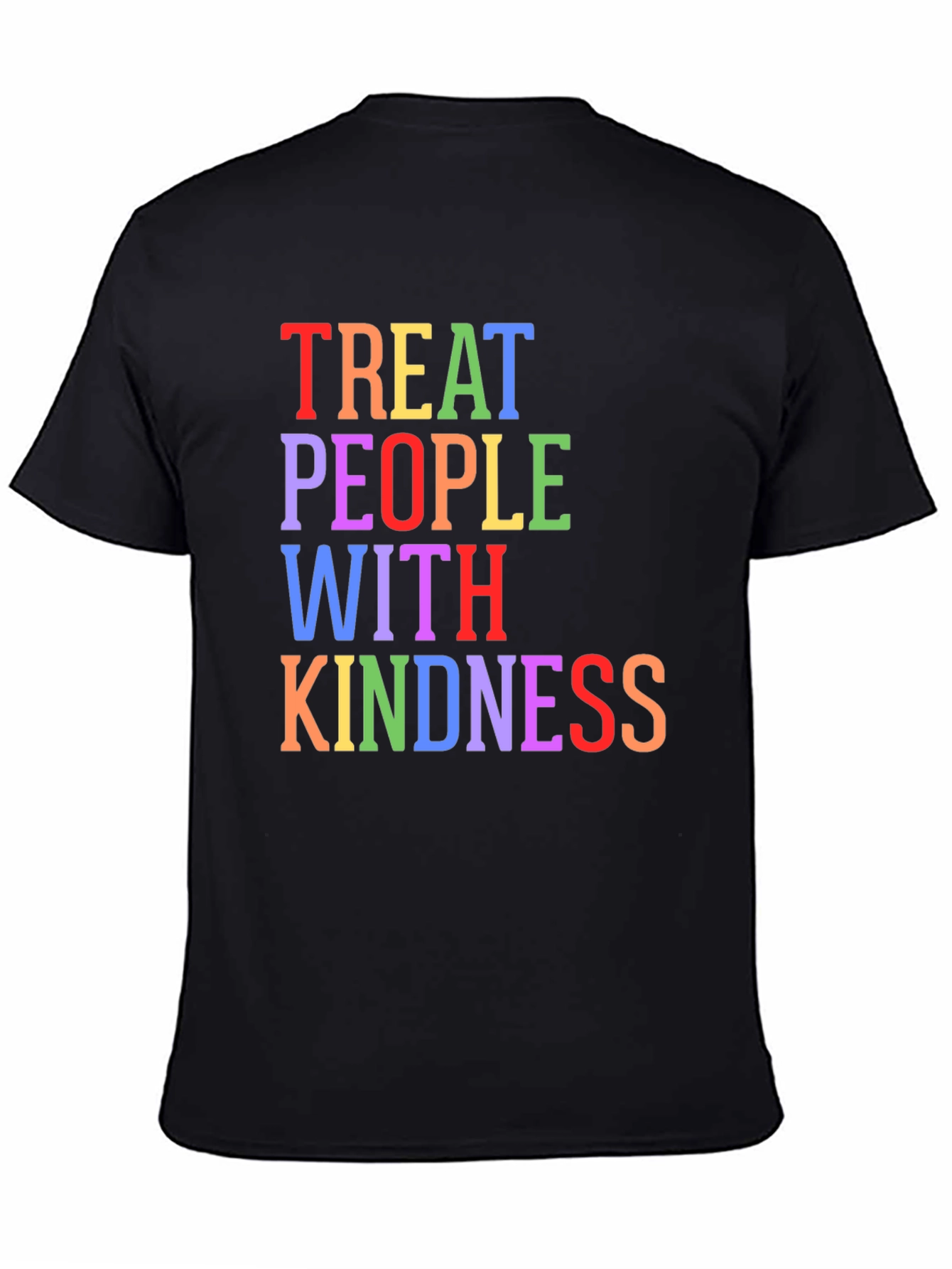 Black Treat People With Kindness Graphic Tee - Black view 4