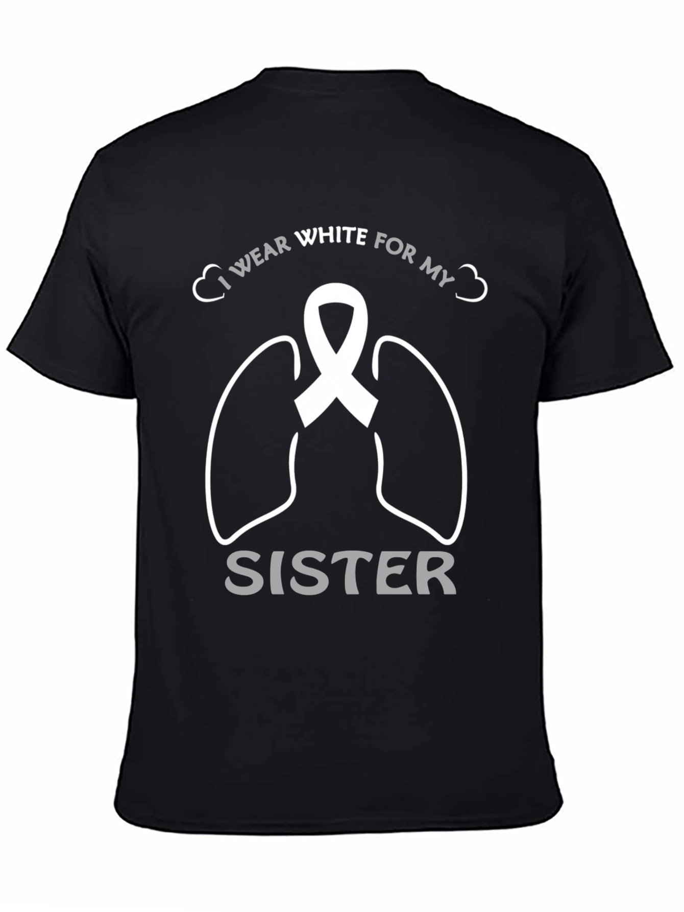 Black Lung Cancer Awareness T-Shirt for Sister view 4
