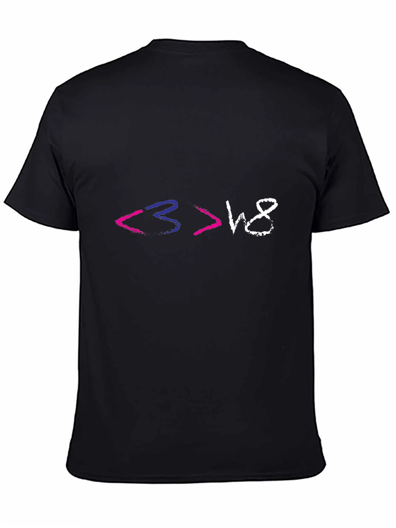 Black Bi Love > Hate T-Shirt - Pride Apparel view 4