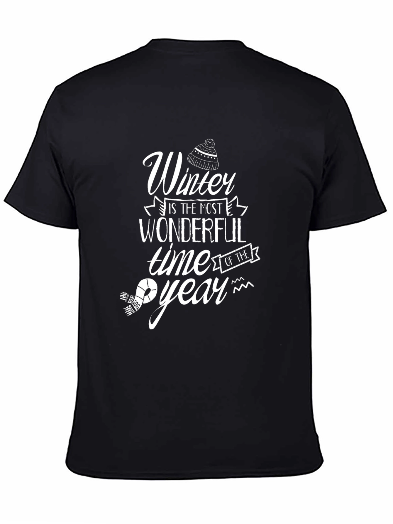 Black Winter Wonderful Time T-Shirt view 4
