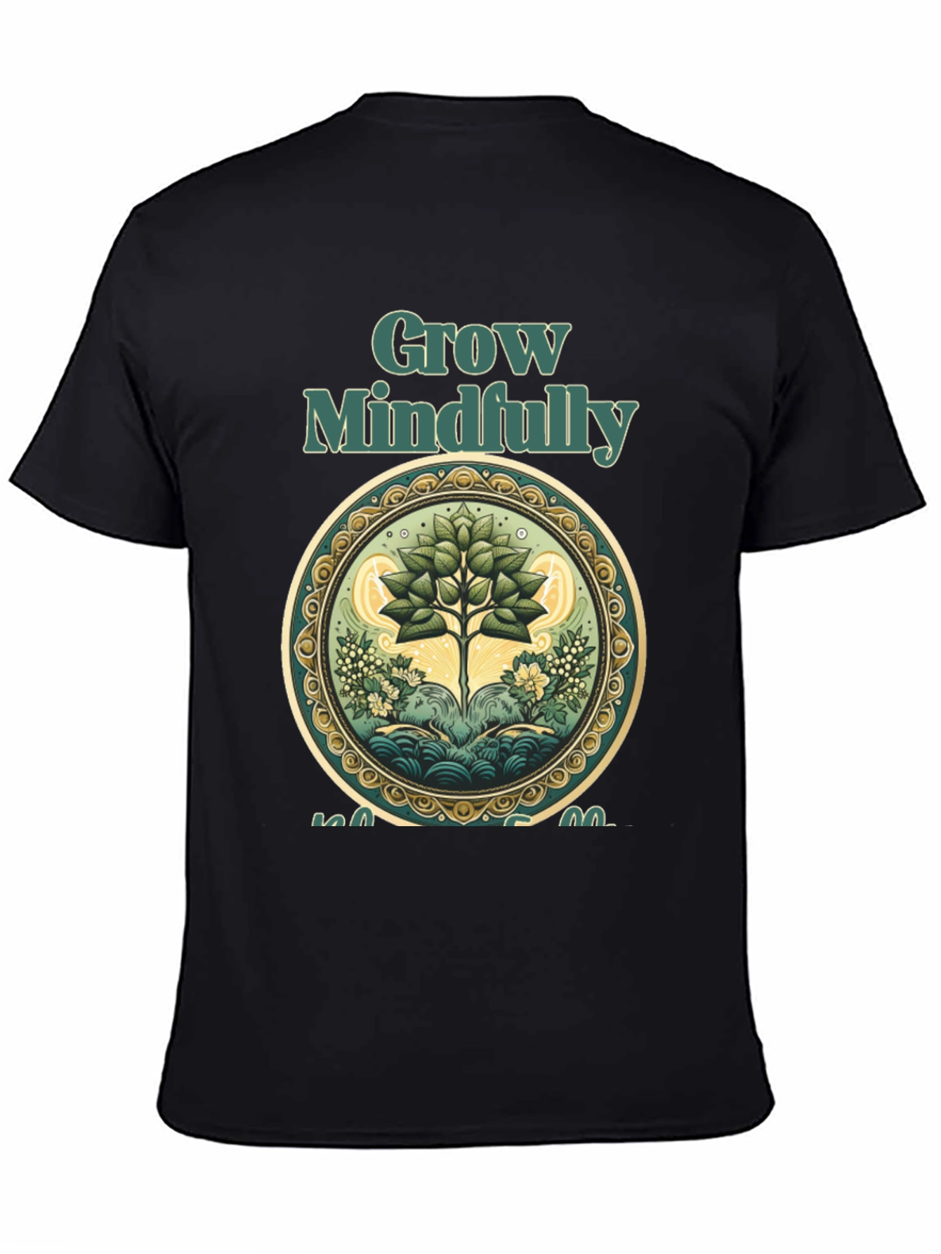 Black Grow Mindfully Tree Graphic Tee view 4
