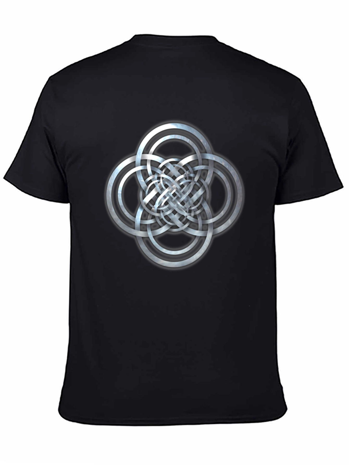 Black Celtic Knot Circles Graphic Black T-Shirt view 4