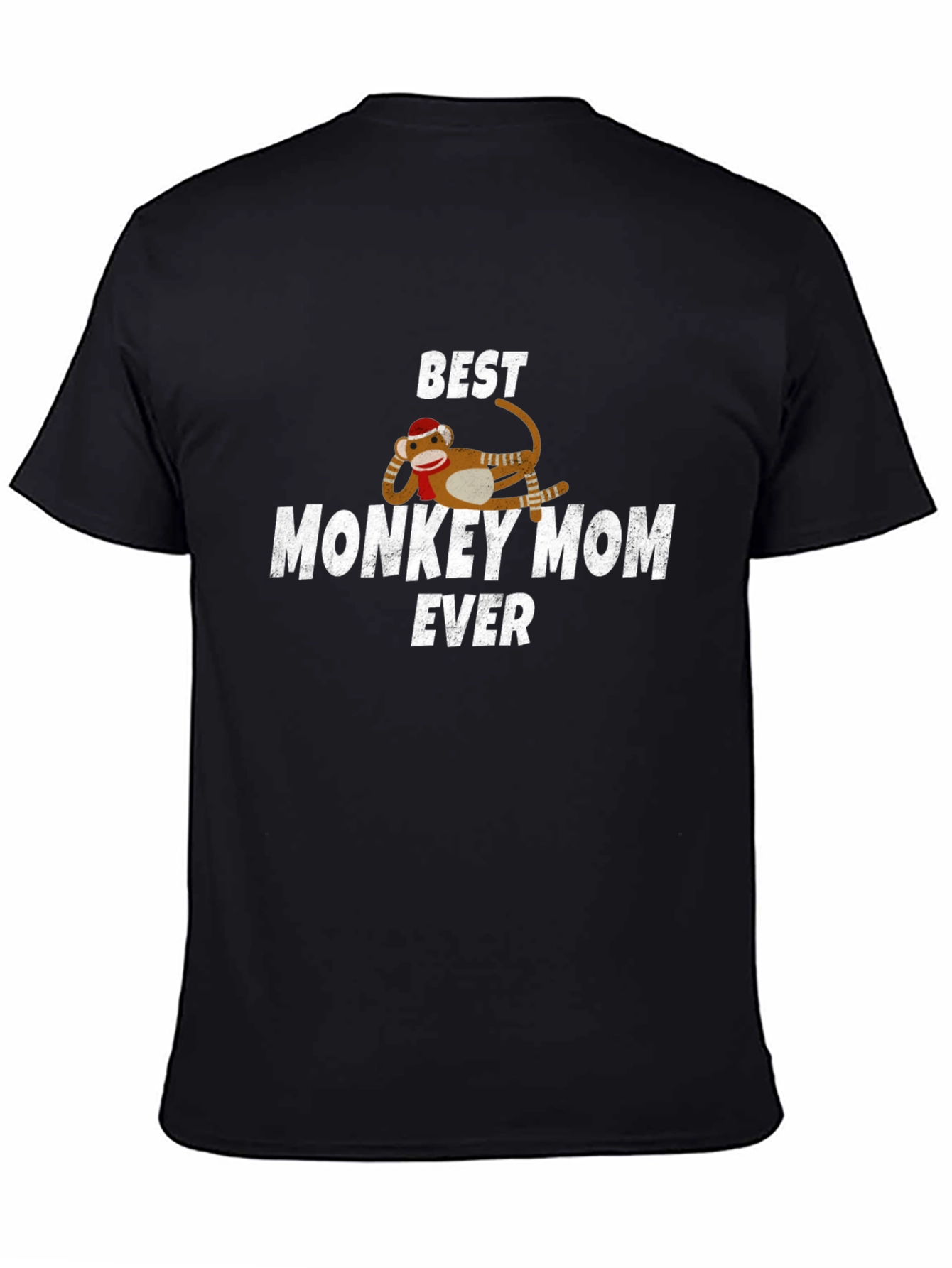 Black Best Monkey Mom Ever T-Shirt - Novelty Graphic Tee view 4