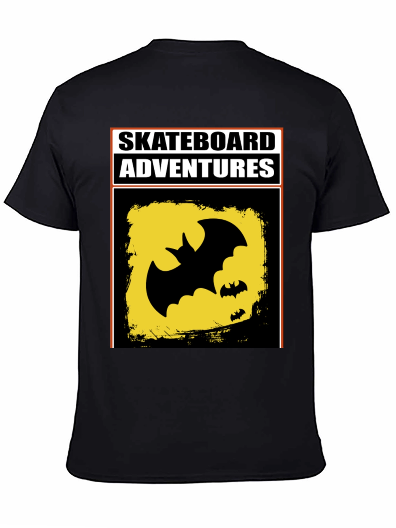 Black Skateboard Adventures Bat T-Shirt - Black view 4