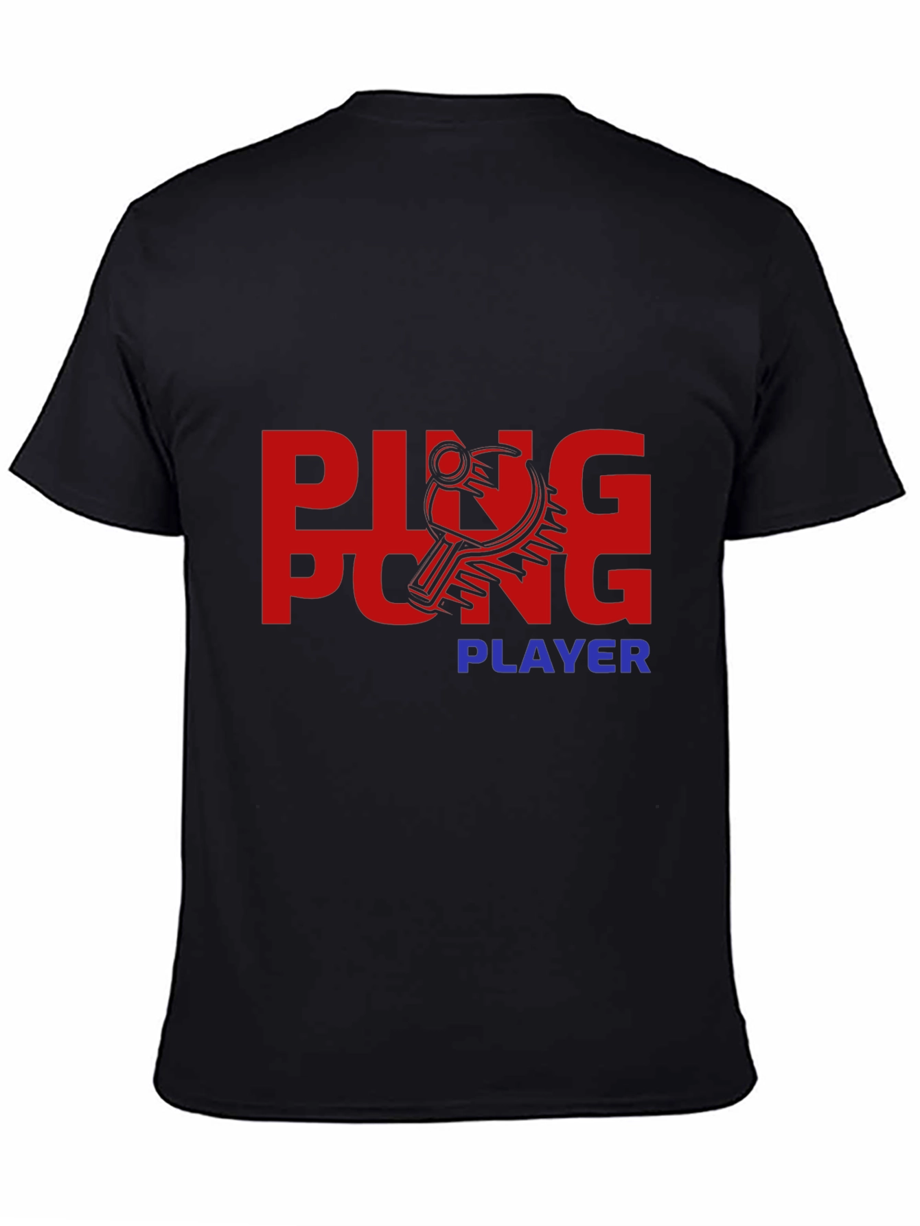 Black Ping Pong Player Graphic Tee - Stylish & Comfortable view 4