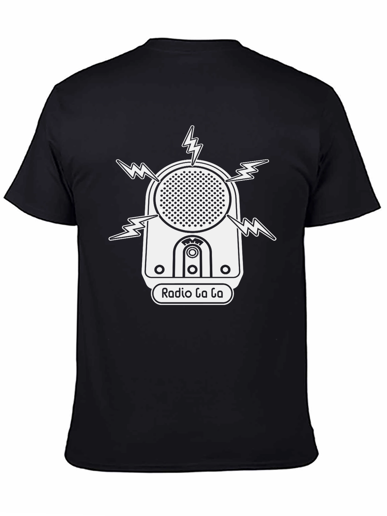 Black Radio Ga Ga T-Shirt - Bold Graphic Tee view 4