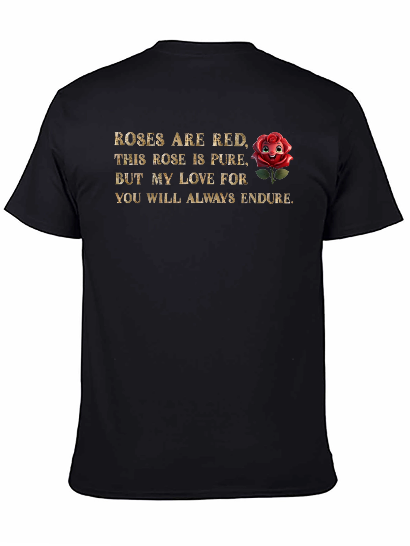 Black Romantic Rose Poem Graphic Tee view 4