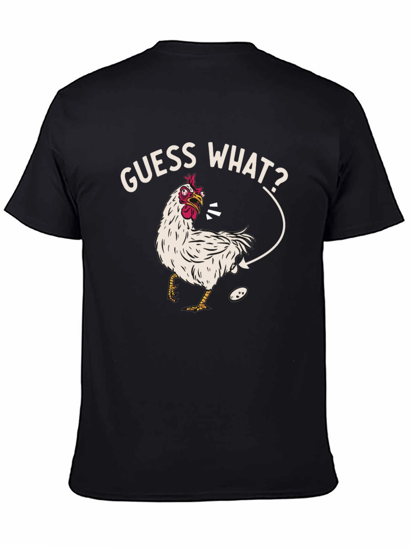 Black Guess What? Chicken T-Shirt - Funny Graphic Tee view 4