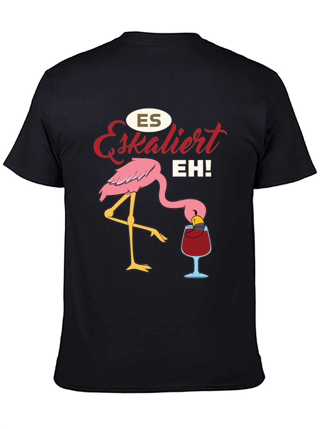 Black Es Eskaliert EH! Flamingo T-Shirt view 4