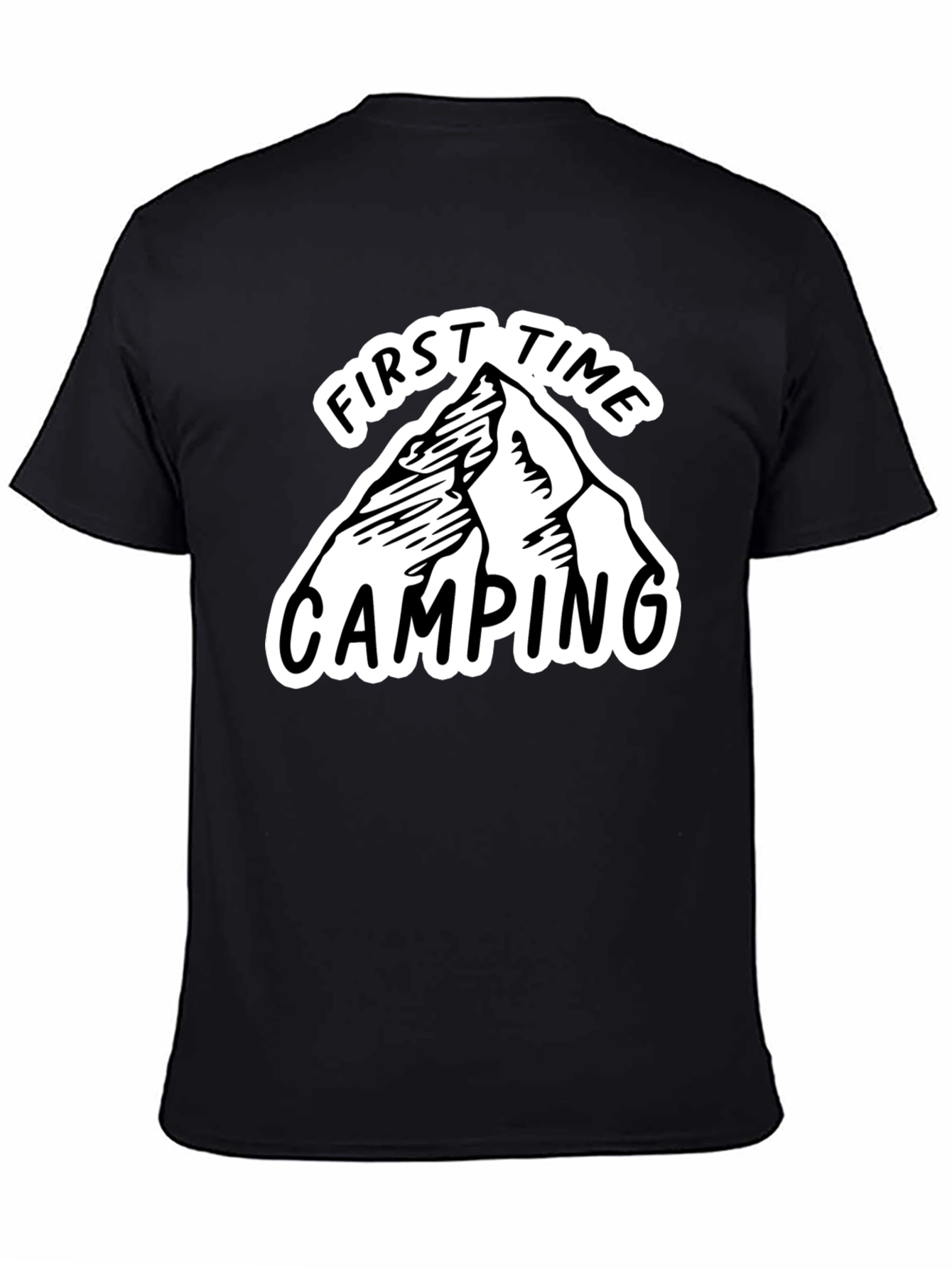 Black First Time Camping Graphic Tee - Black view 4