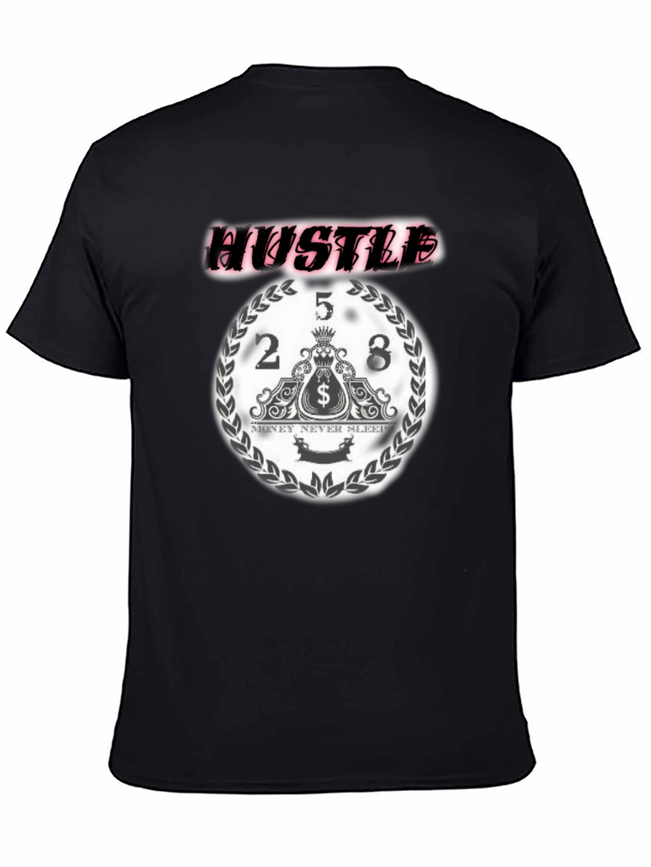 Black Hustle Graphic Print Black T-Shirt view 4