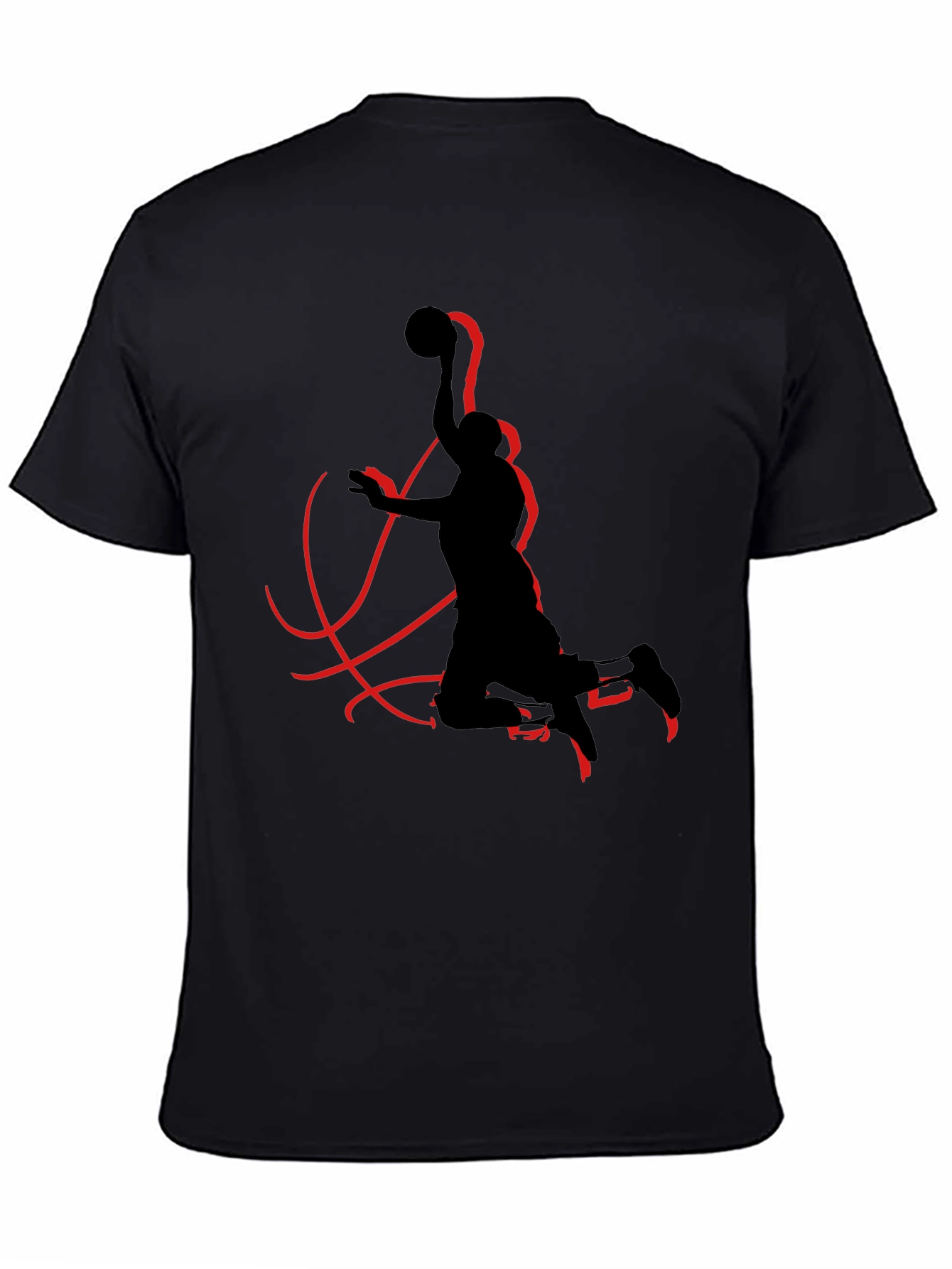 Black Black T-Shirt with Basketball Silhouette view 4