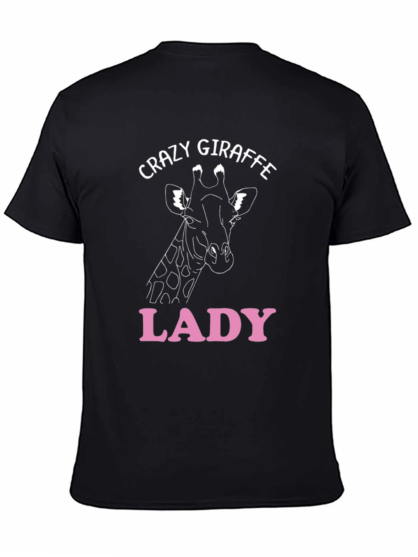Black Crazy Giraffe Lady T-Shirt view 4