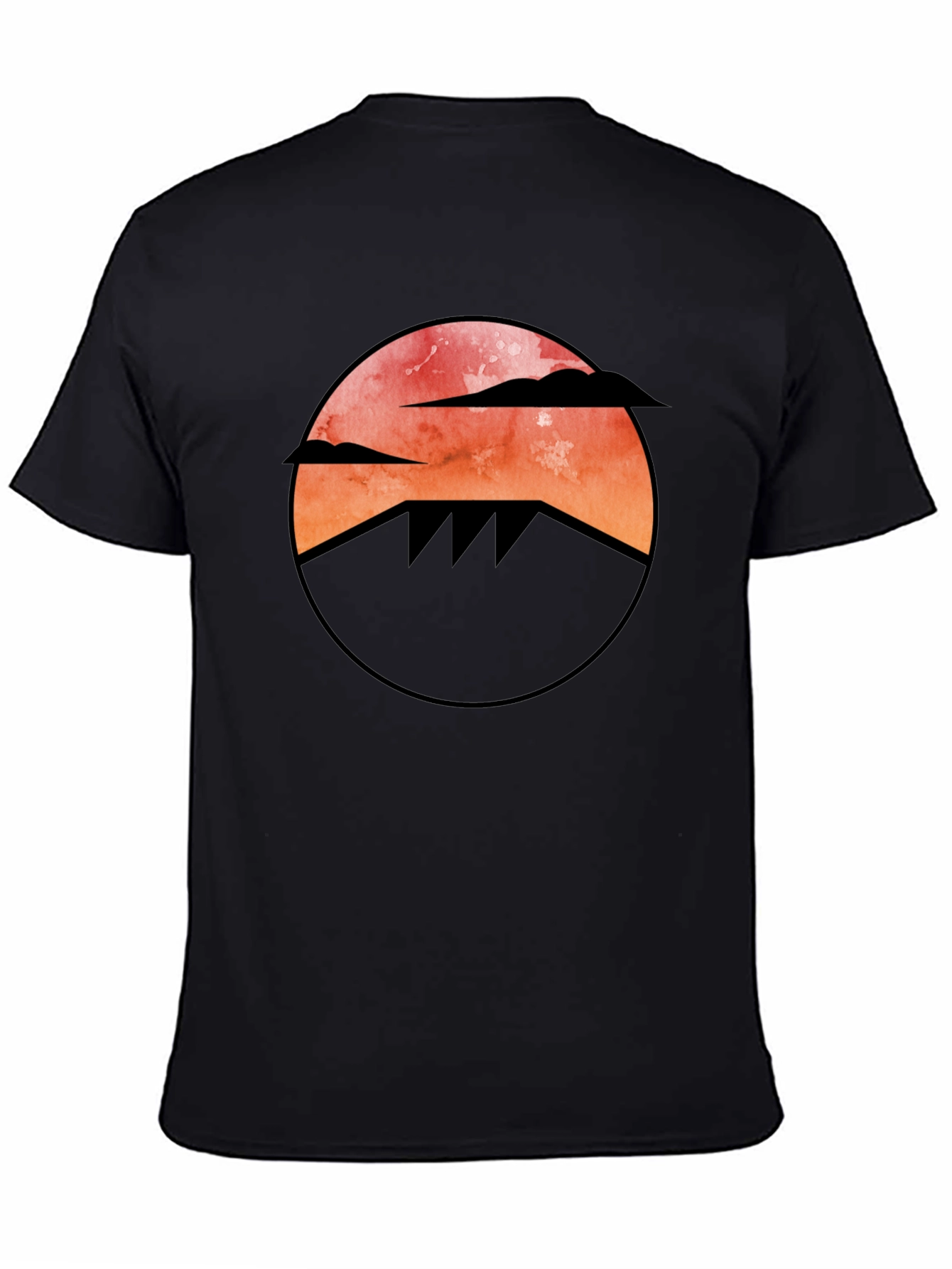 Black Sunset Mountain Graphic Tee - Cool Casual Style view 4