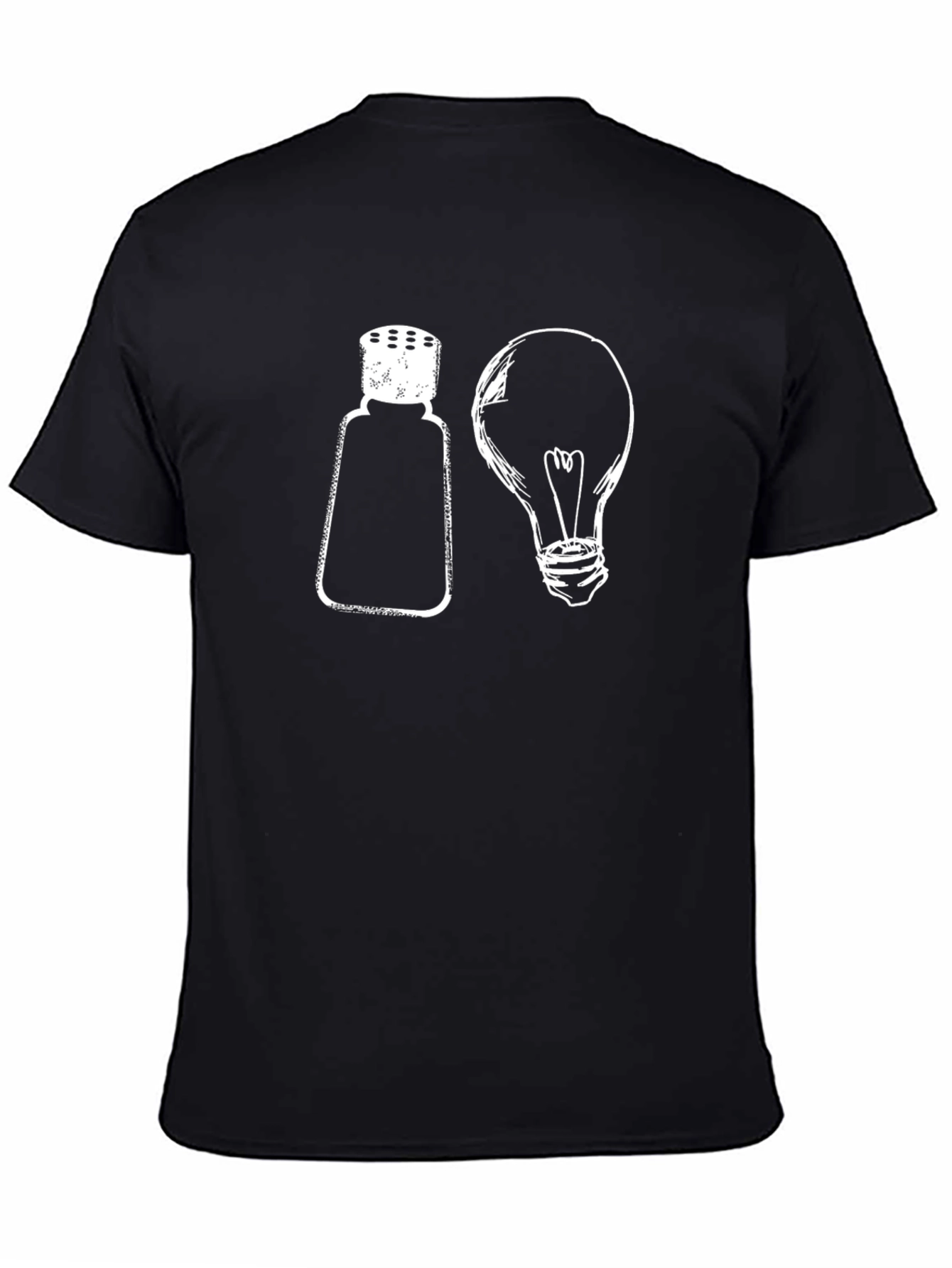 Black Salt & Lightbulb Graphic Tee - Black Cotton T-Shirt view 4