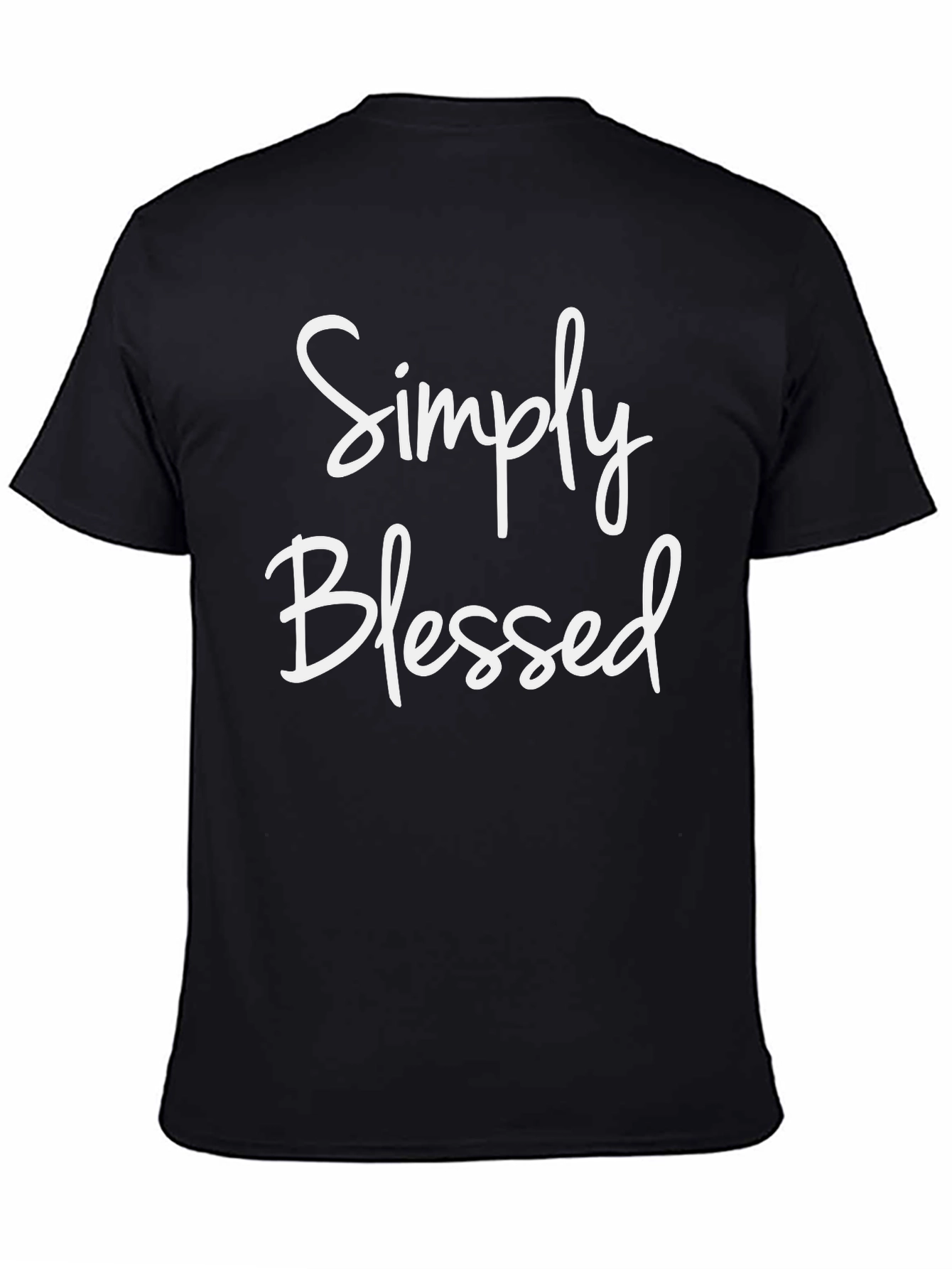 Black Simply Blessed Black Cotton T-Shirt Casual Wear view 4