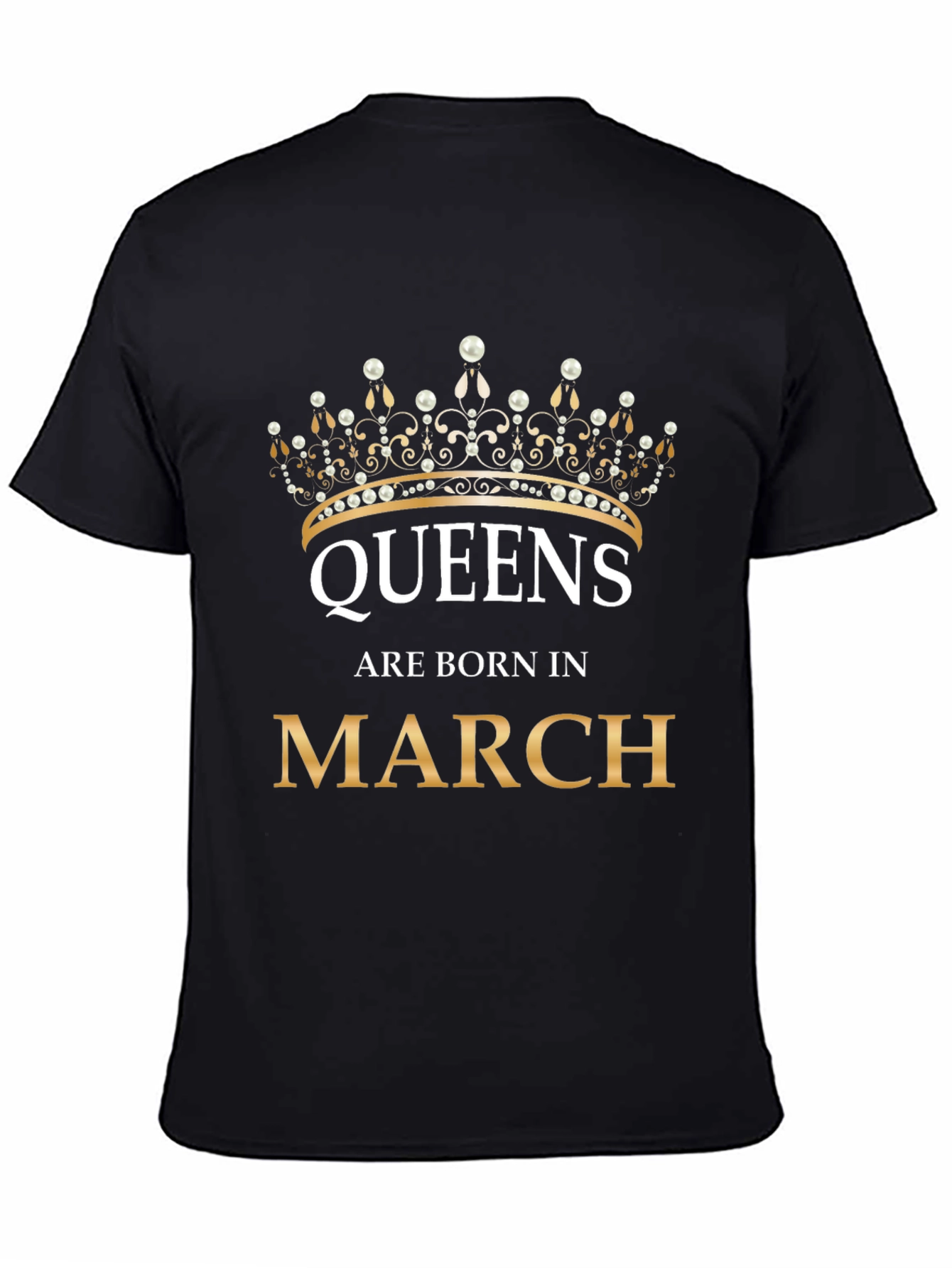 Black Queens are Born in March T-Shirt - Birthday Gift view 4