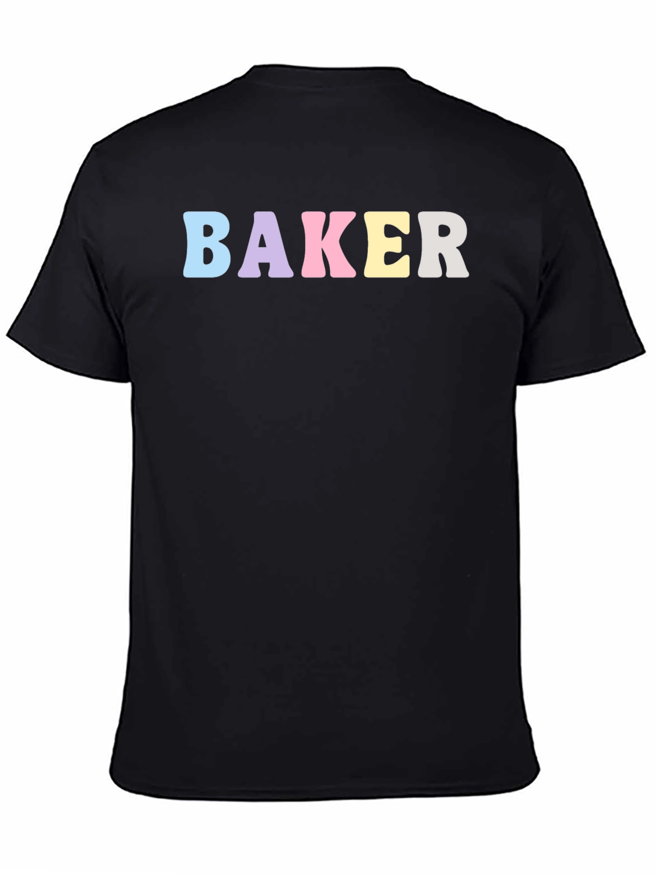 Black Pastel Baker T-Shirt - Black Cotton Crew Neck view 4
