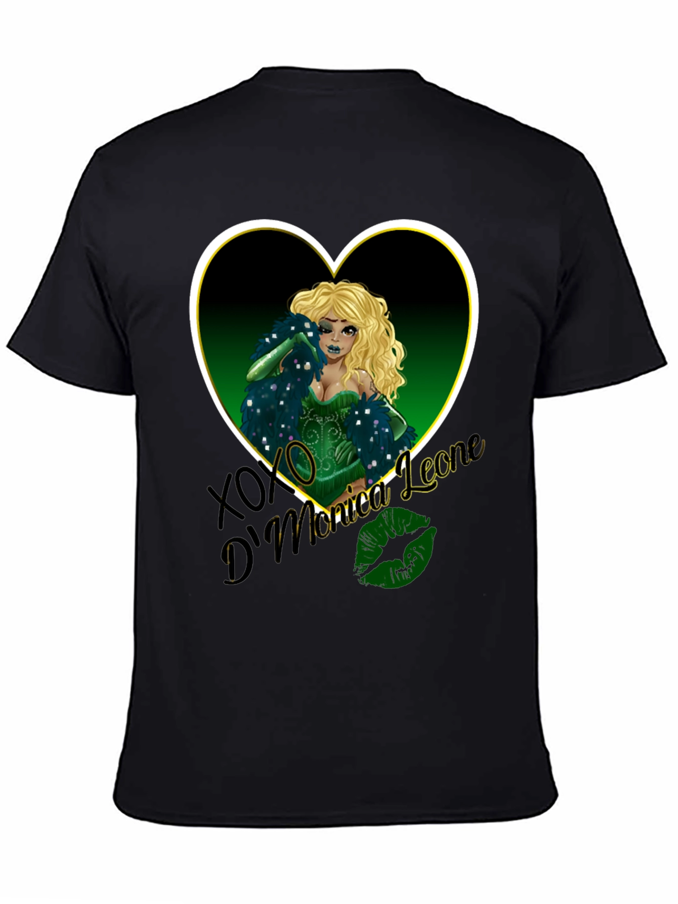 Black Monica Leone Graphic Tee - Heart Design view 4