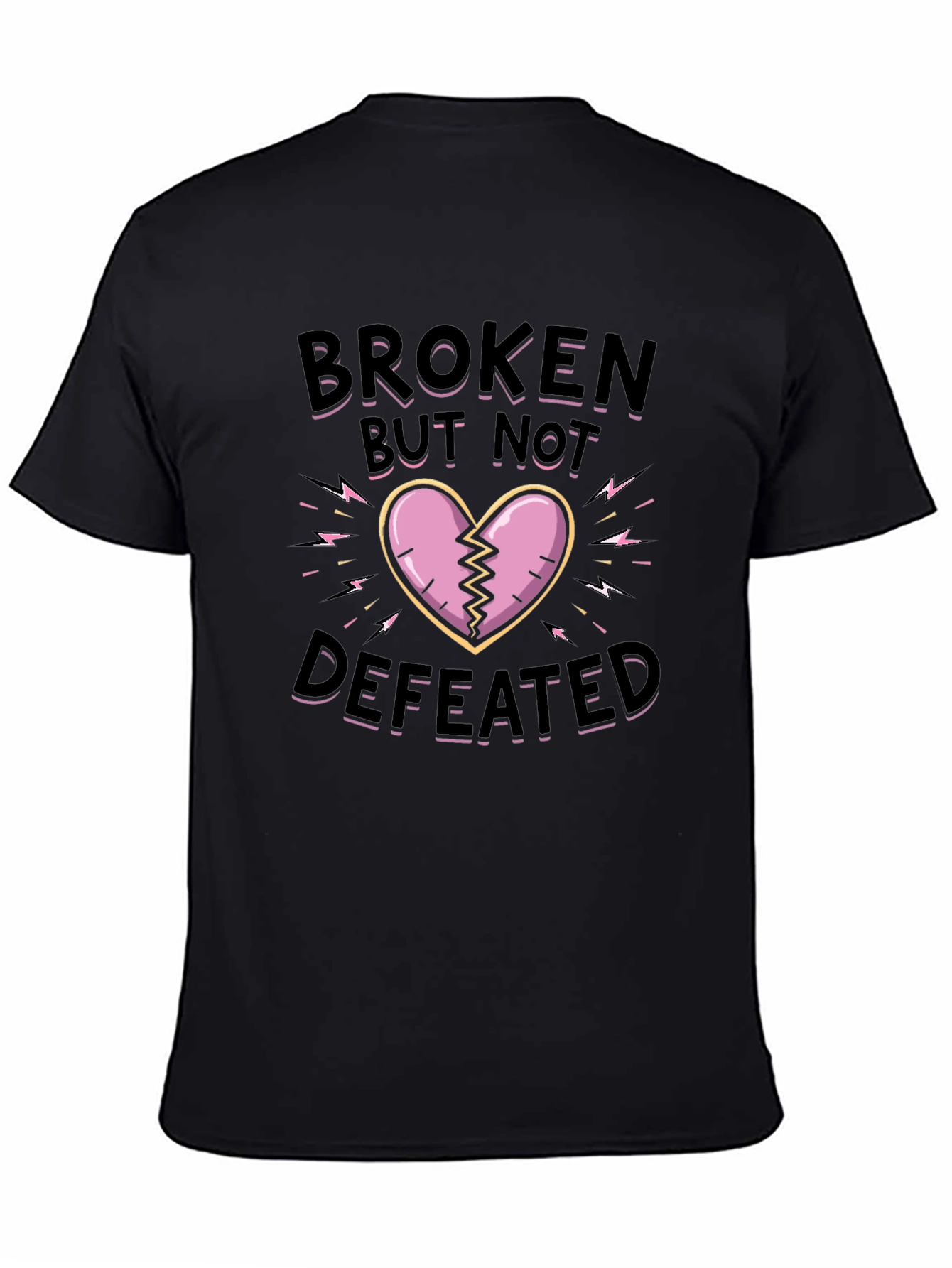 Black Broken But Not Defeated Graphic Tee view 4