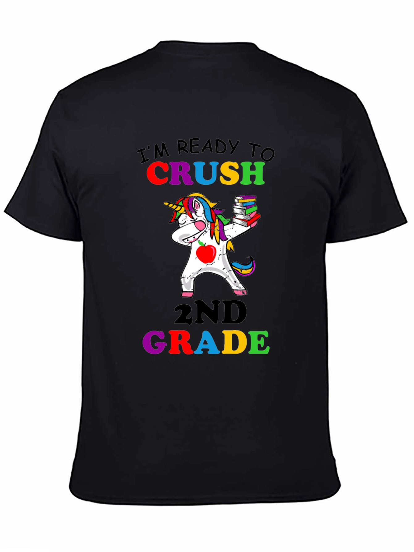 Black Ready to Crush 2nd Grade Unicorn T-Shirt view 4