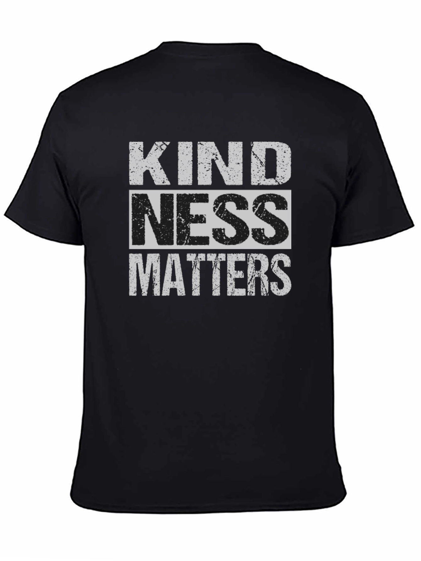 Black Kindness Matters Graphic Tee - Black Crew Neck view 4