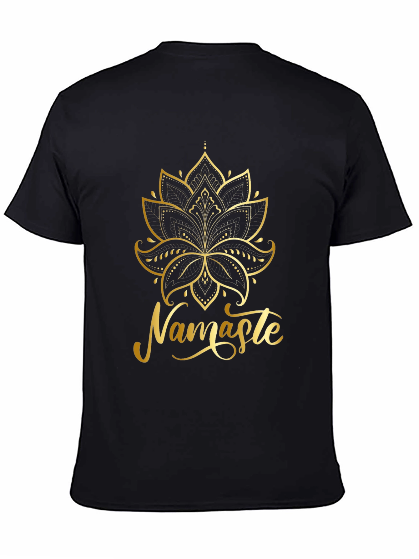 Black Namaste Lotus Graphic Tee - Spiritual Yoga Shirt view 4
