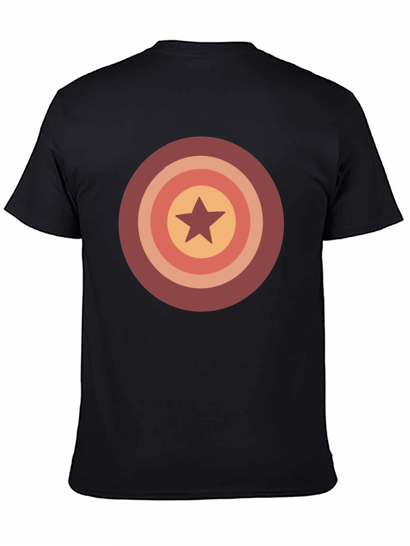 Black Retro Star Target Graphic Tee - Casual Wear view 4