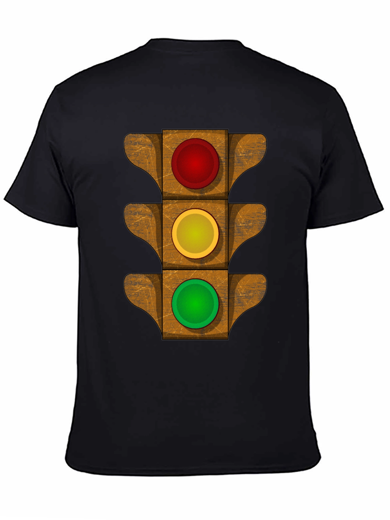 Black Traffic Light Graphic Tee - Novelty Design view 4