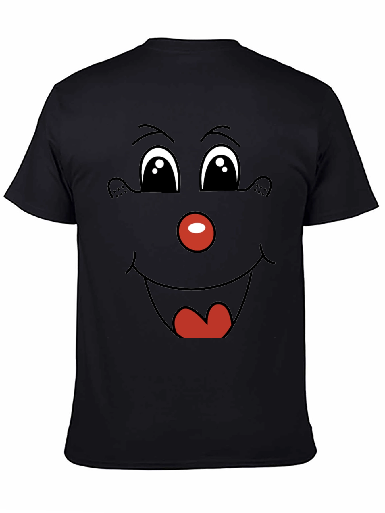 Black Funny Face Graphic Tee - Black view 4