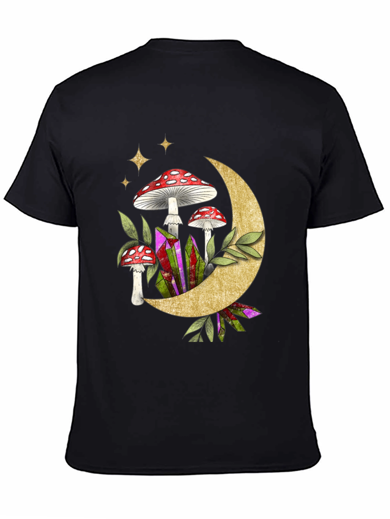 Black Mushroom Moon Graphic Tee view 4