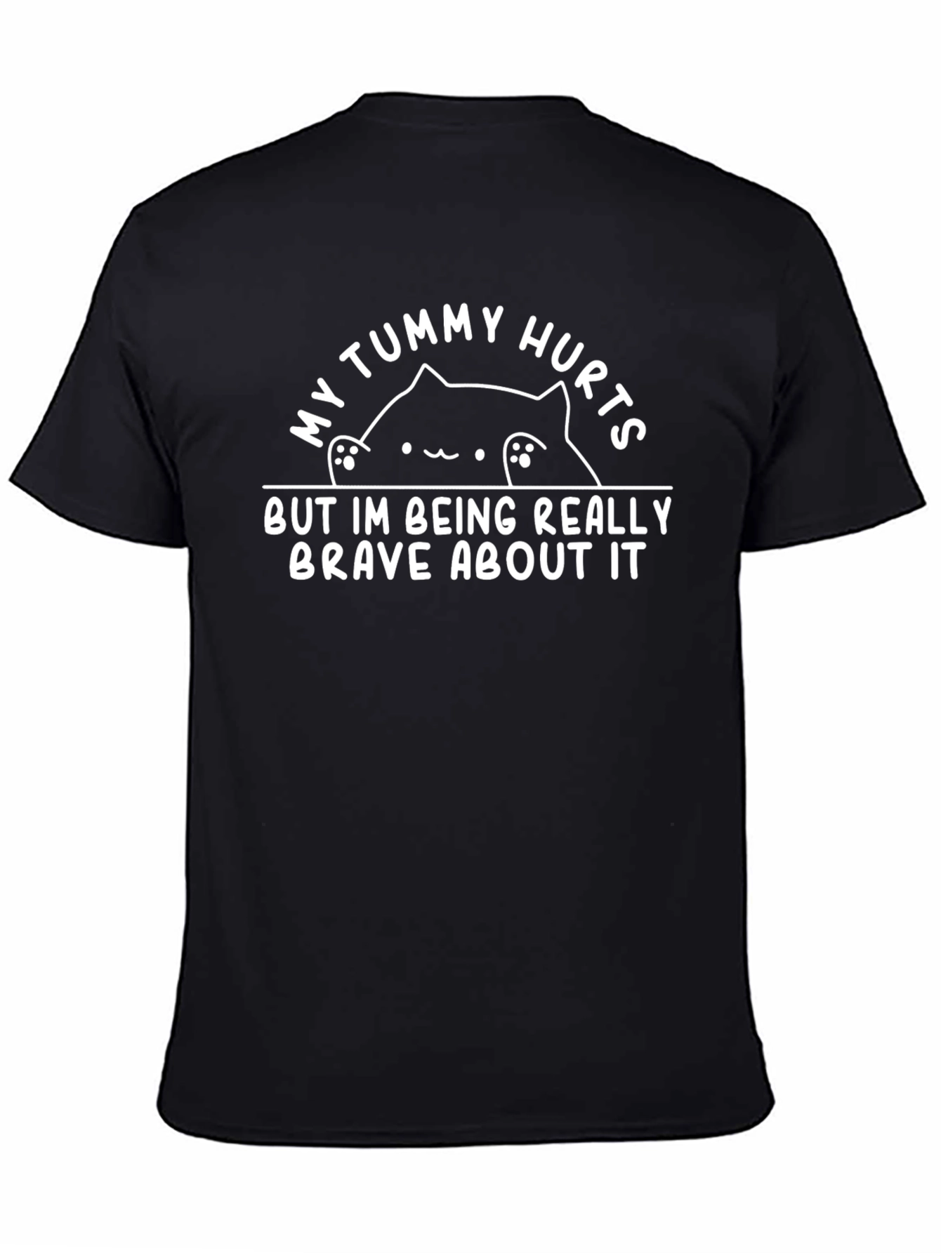 Black Funny 'My Tummy Hurts' Graphic Tee view 4