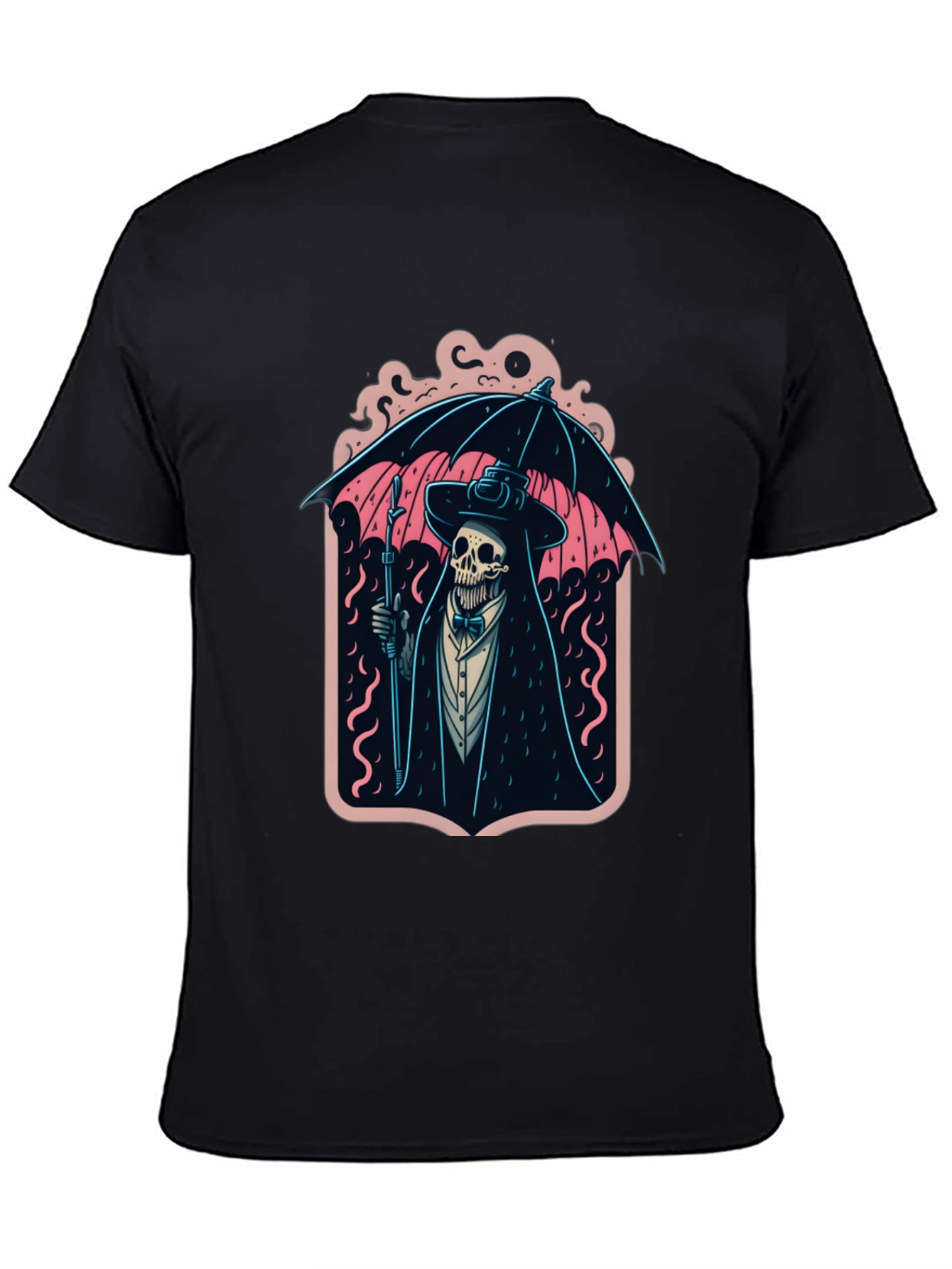 Black Grim Reaper Umbrella Graphic Tee view 4