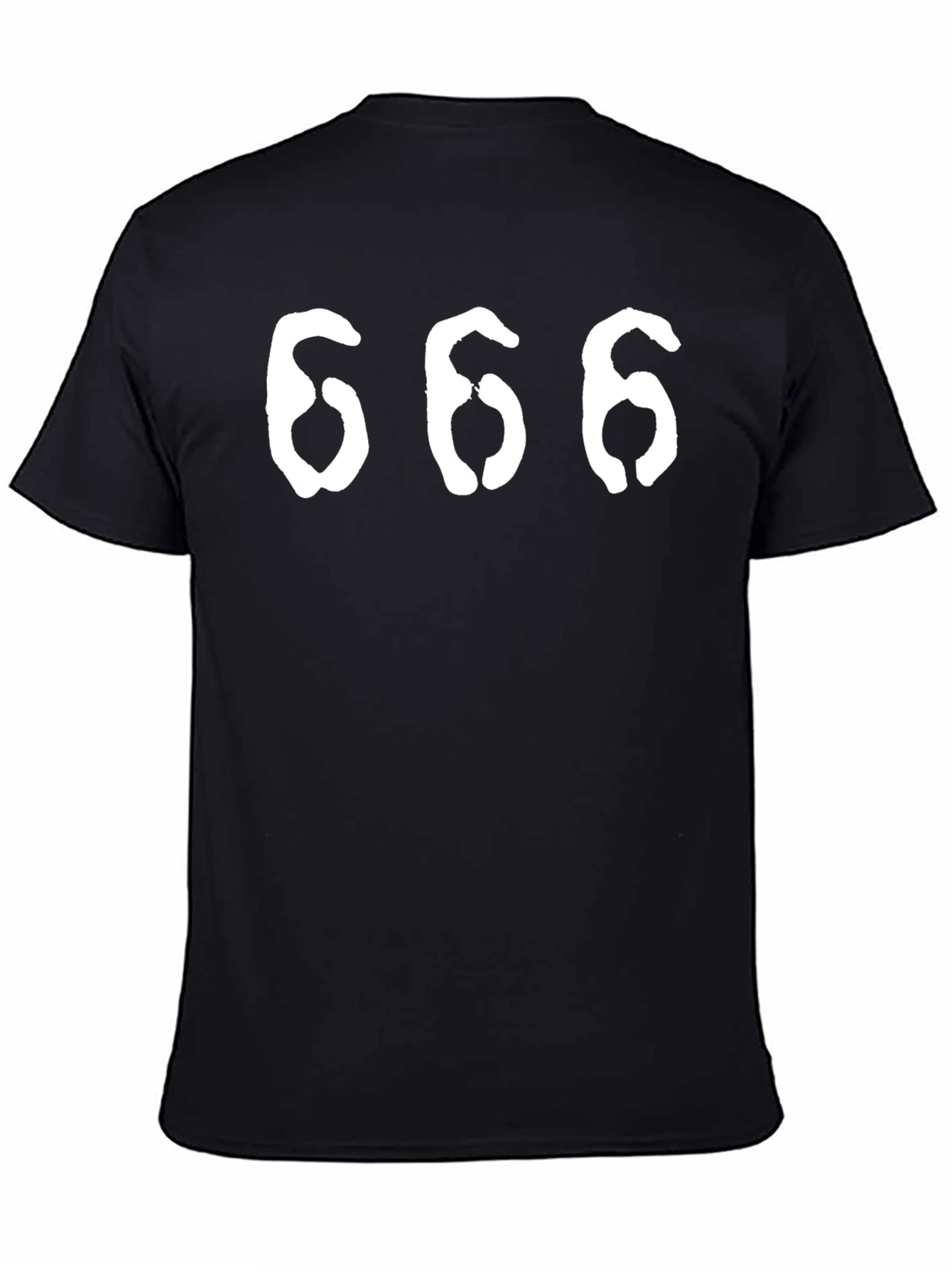 Black 666 Graphic Tee - Soft Cotton Blend T-Shirt view 4