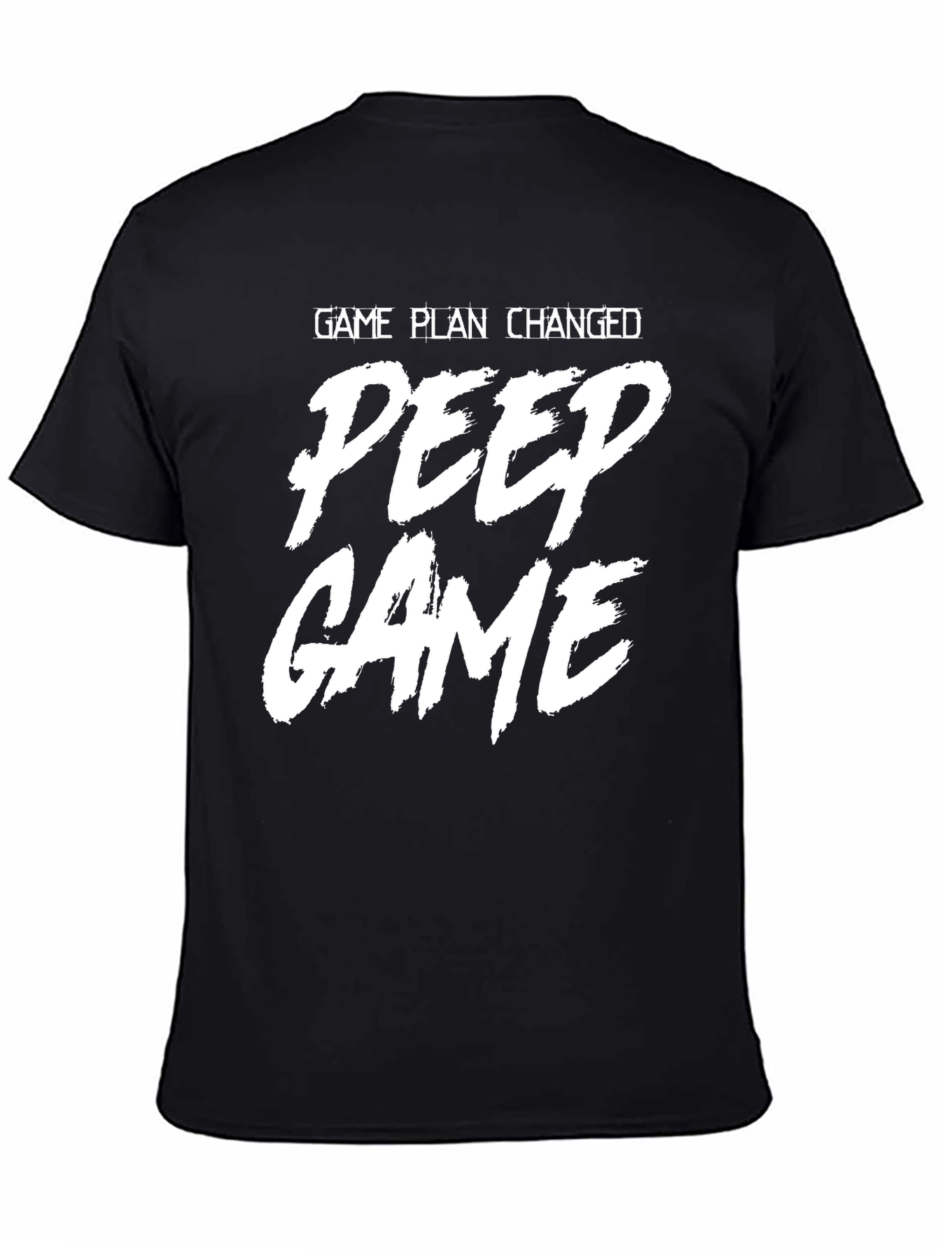 Black Peep Game T-Shirt - Black Graphic Tee for Men view 4