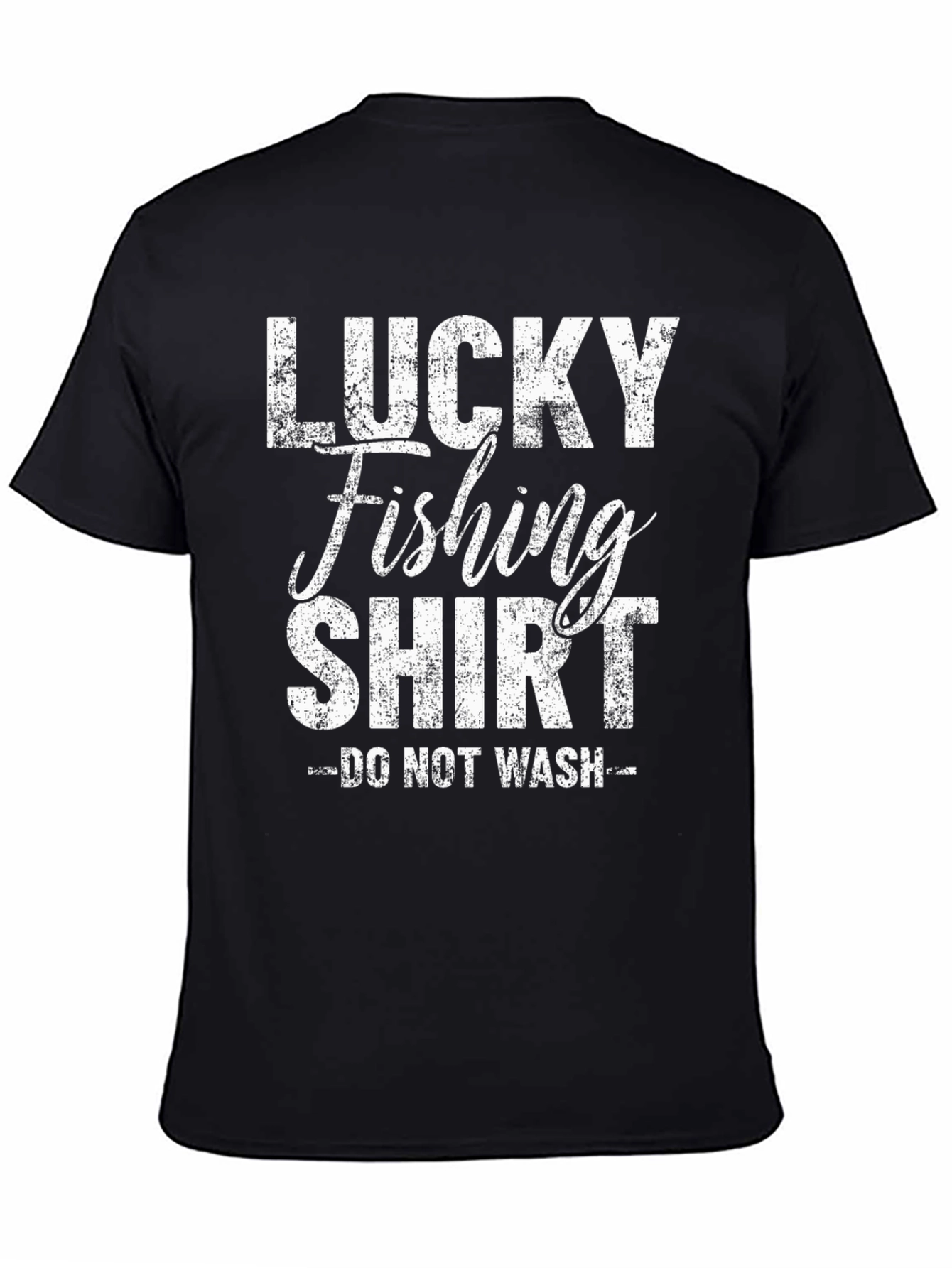 Black Lucky Fishing Shirt - Do Not Wash Graphic Tee view 4