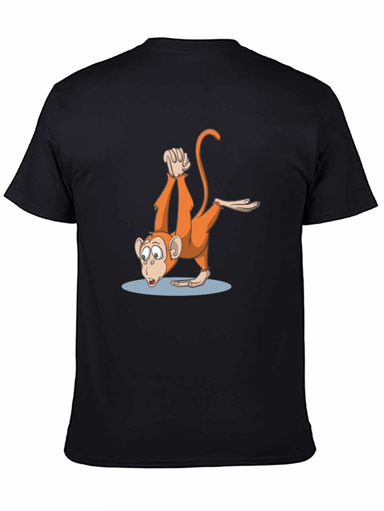 Black Monkey Cartoon Graphic Tee - Black view 4